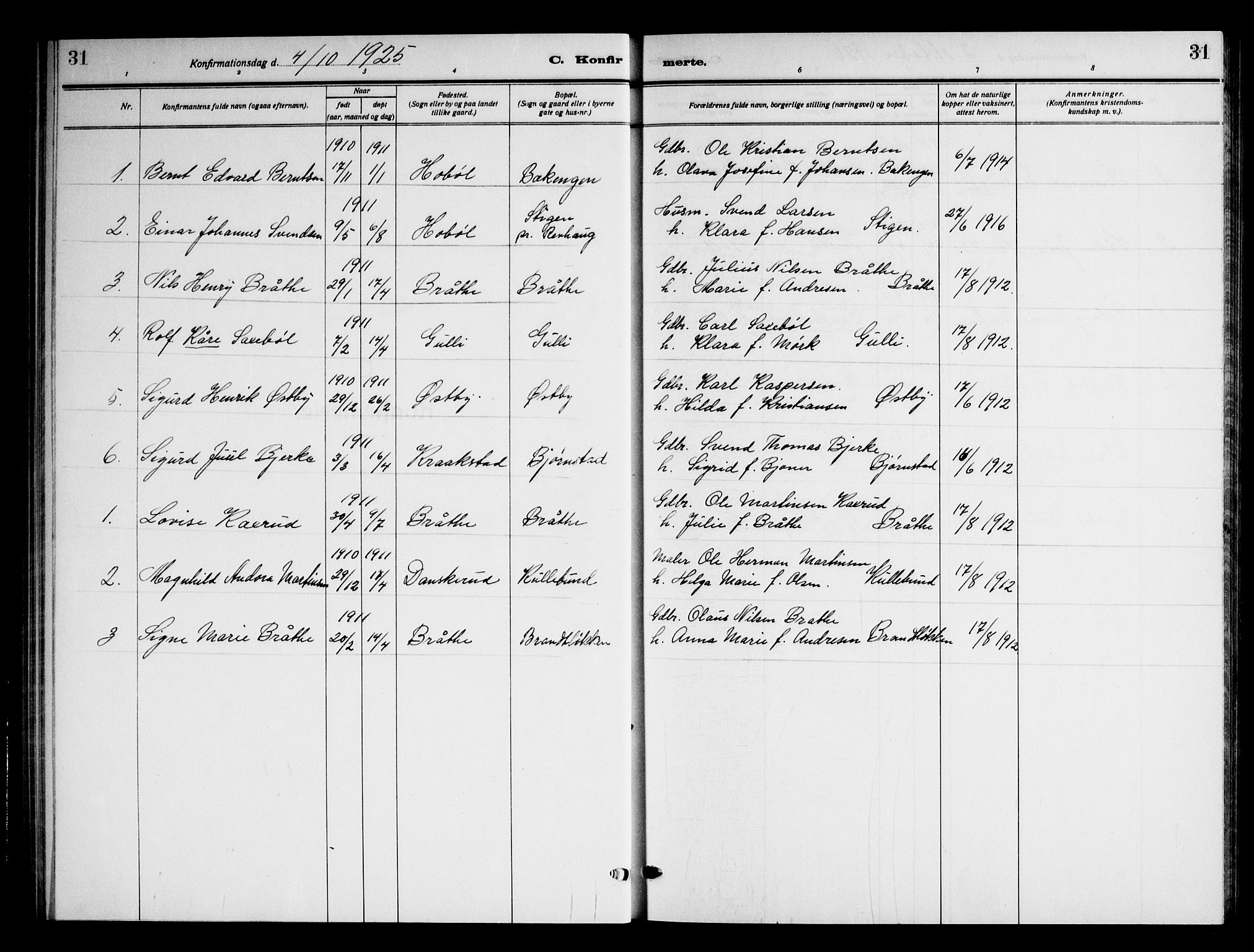 Ås prestekontor Kirkebøker, AV/SAO-A-10894/G/Gc/L0002: Parish register (copy) no. III 2, 1925-1951, p. 31