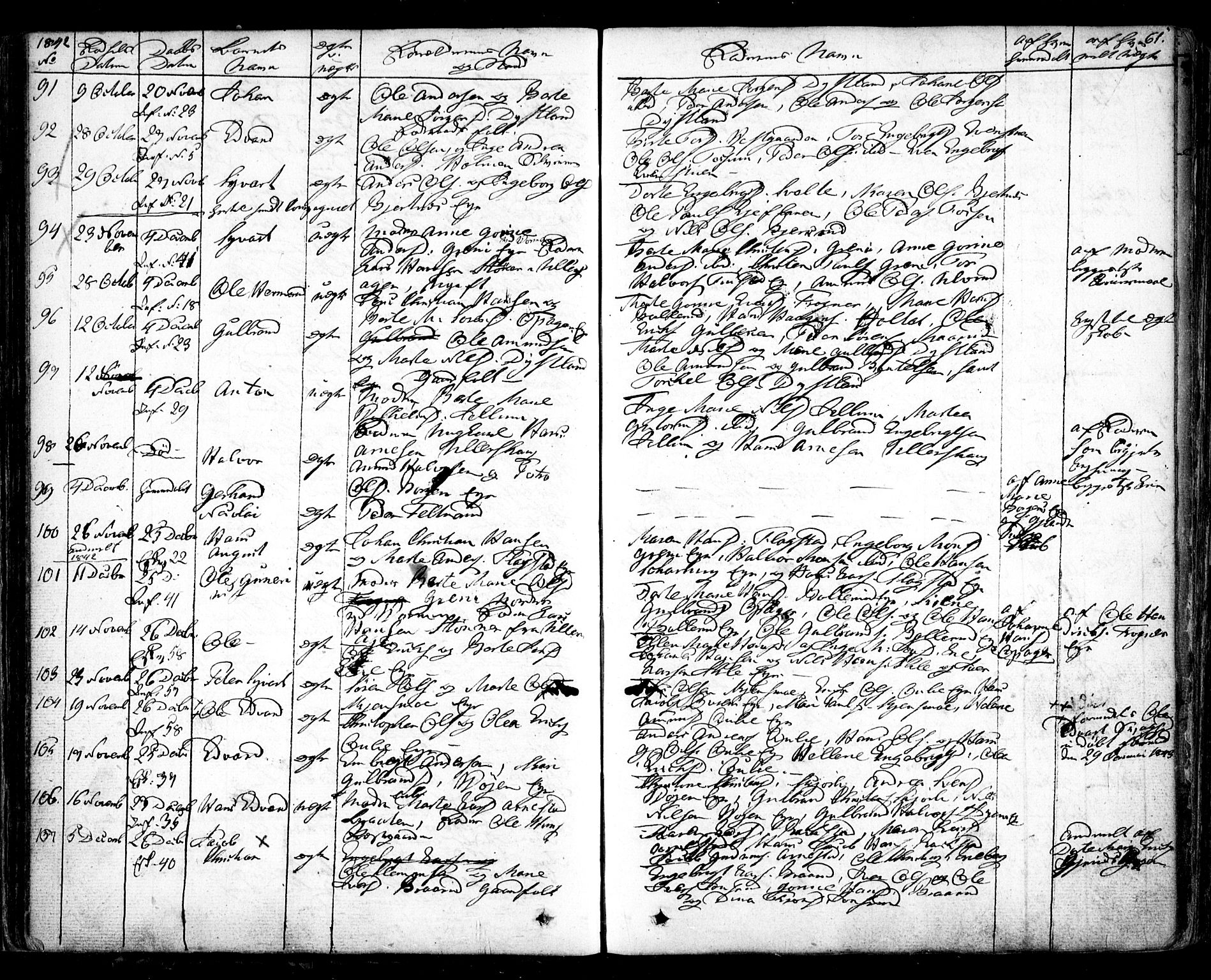 Nes prestekontor Kirkebøker, SAO/A-10410/F/Fa/L0006: Parish register (official) no. I 6, 1833-1845, p. 61