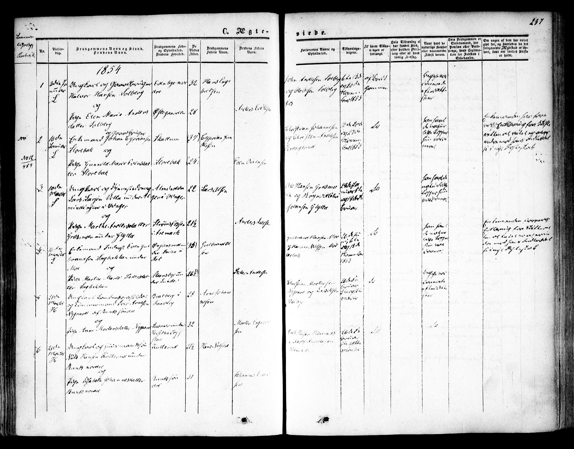 Høland prestekontor Kirkebøker, AV/SAO-A-10346a/F/Fa/L0010: Parish register (official) no. I 10, 1854-1861, p. 237