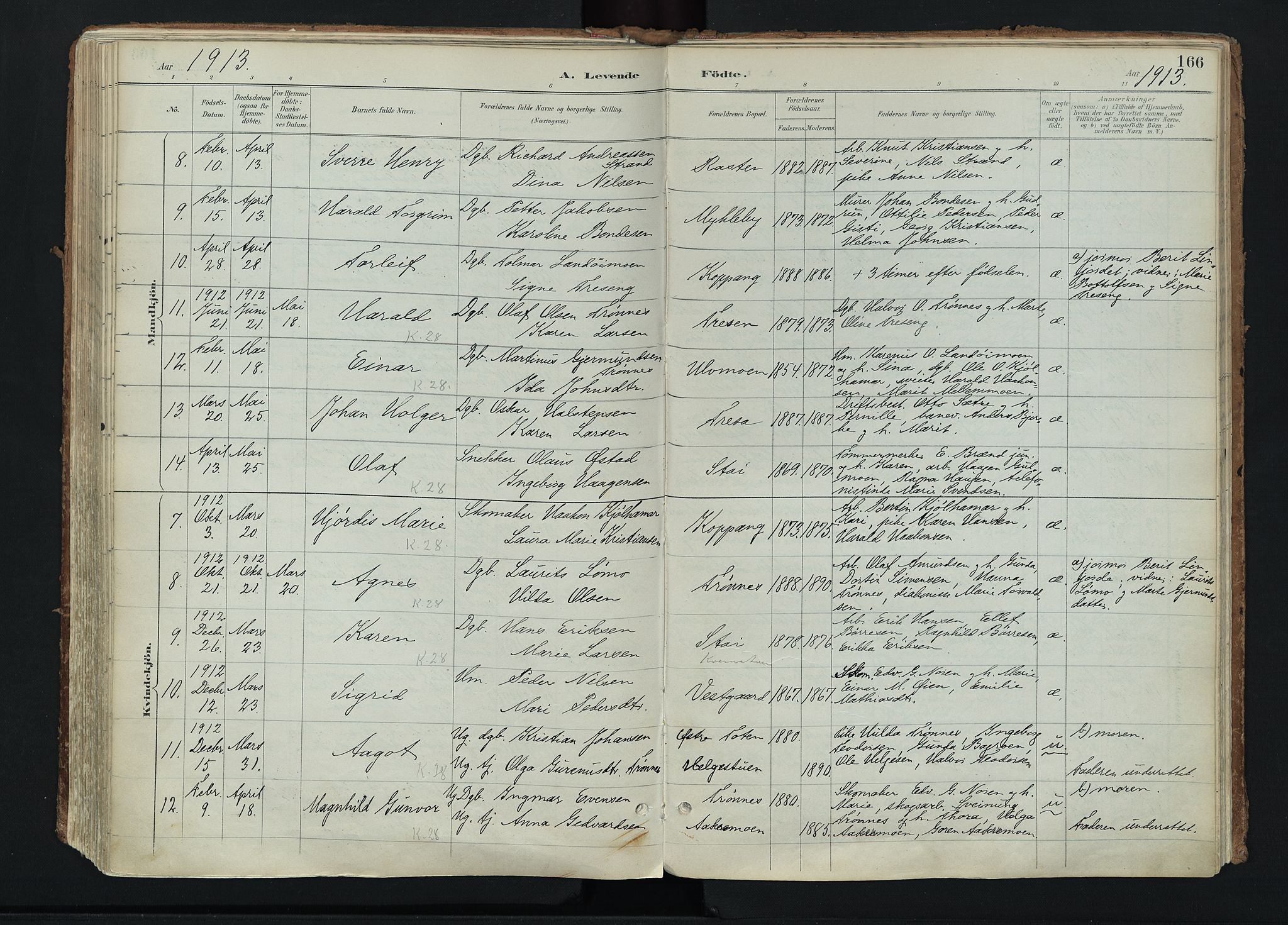 Stor-Elvdal prestekontor, SAH/PREST-052/H/Ha/Haa/L0004: Parish register (official) no. 4, 1890-1922, p. 166