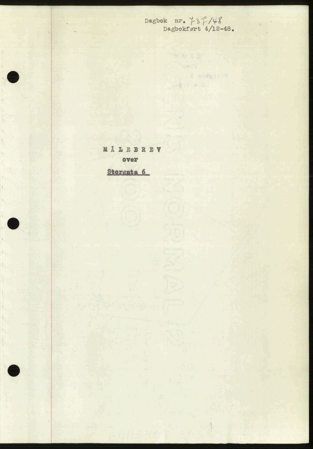 Ålesund byfogd, AV/SAT-A-4384: Mortgage book no. 37A (1), 1947-1949, Diary no: : 737/1948