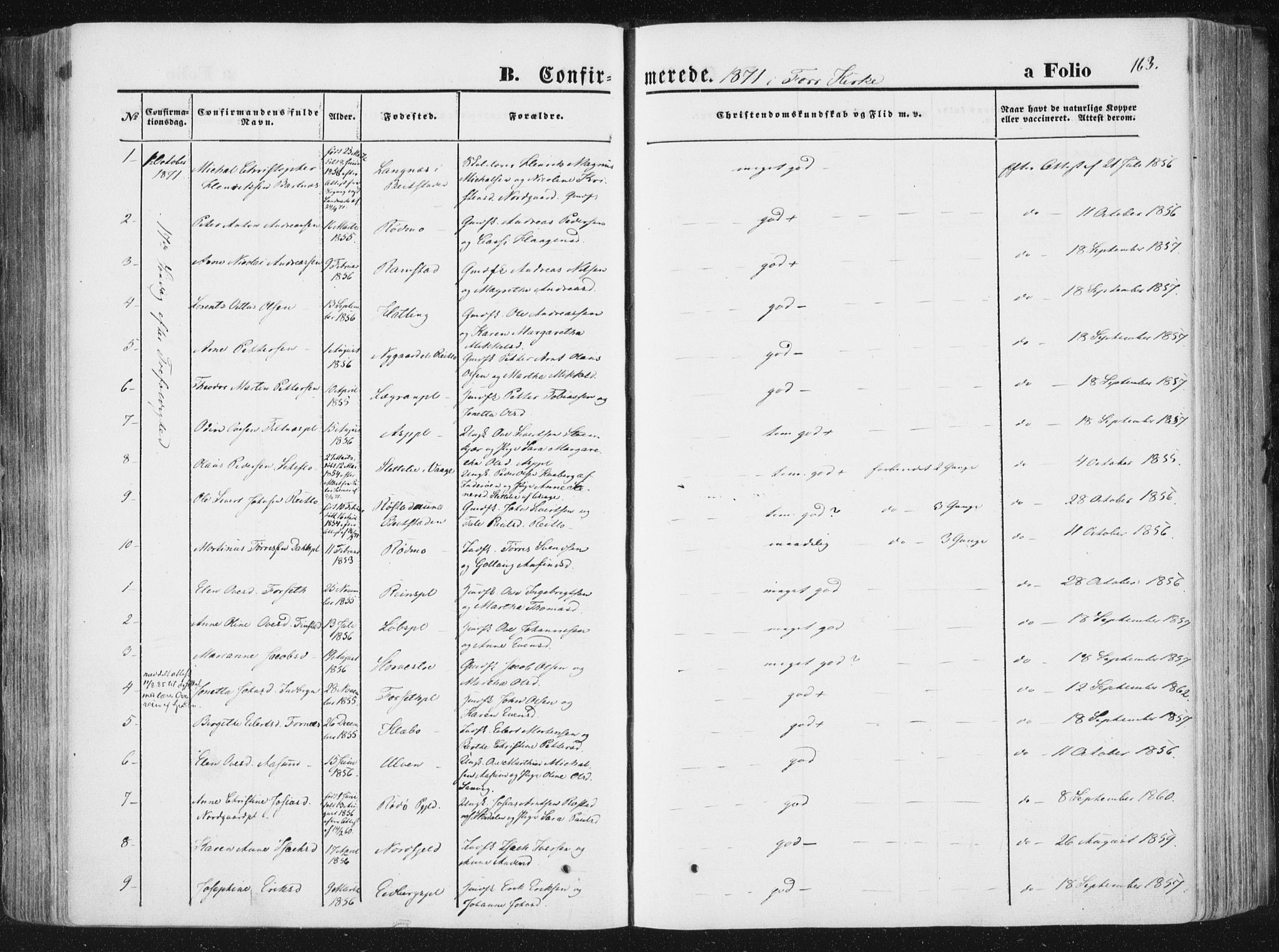 Ministerialprotokoller, klokkerbøker og fødselsregistre - Nord-Trøndelag, SAT/A-1458/746/L0447: Parish register (official) no. 746A06, 1860-1877, p. 163