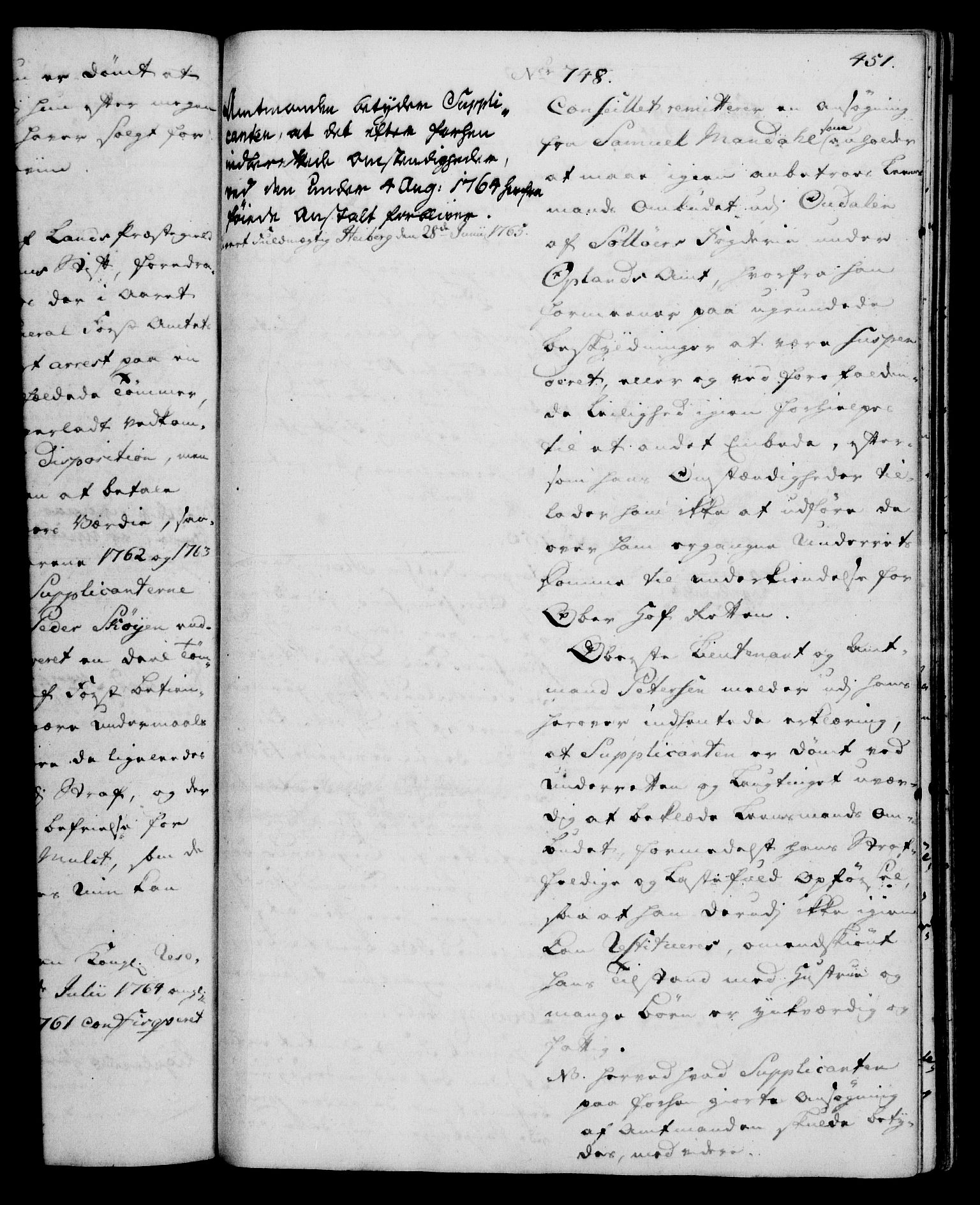 Rentekammeret, Kammerkanselliet, AV/RA-EA-3111/G/Gh/Gha/L0035: Norsk ekstraktmemorialprotokoll (merket RK 53.80), 1759-1771, p. 451