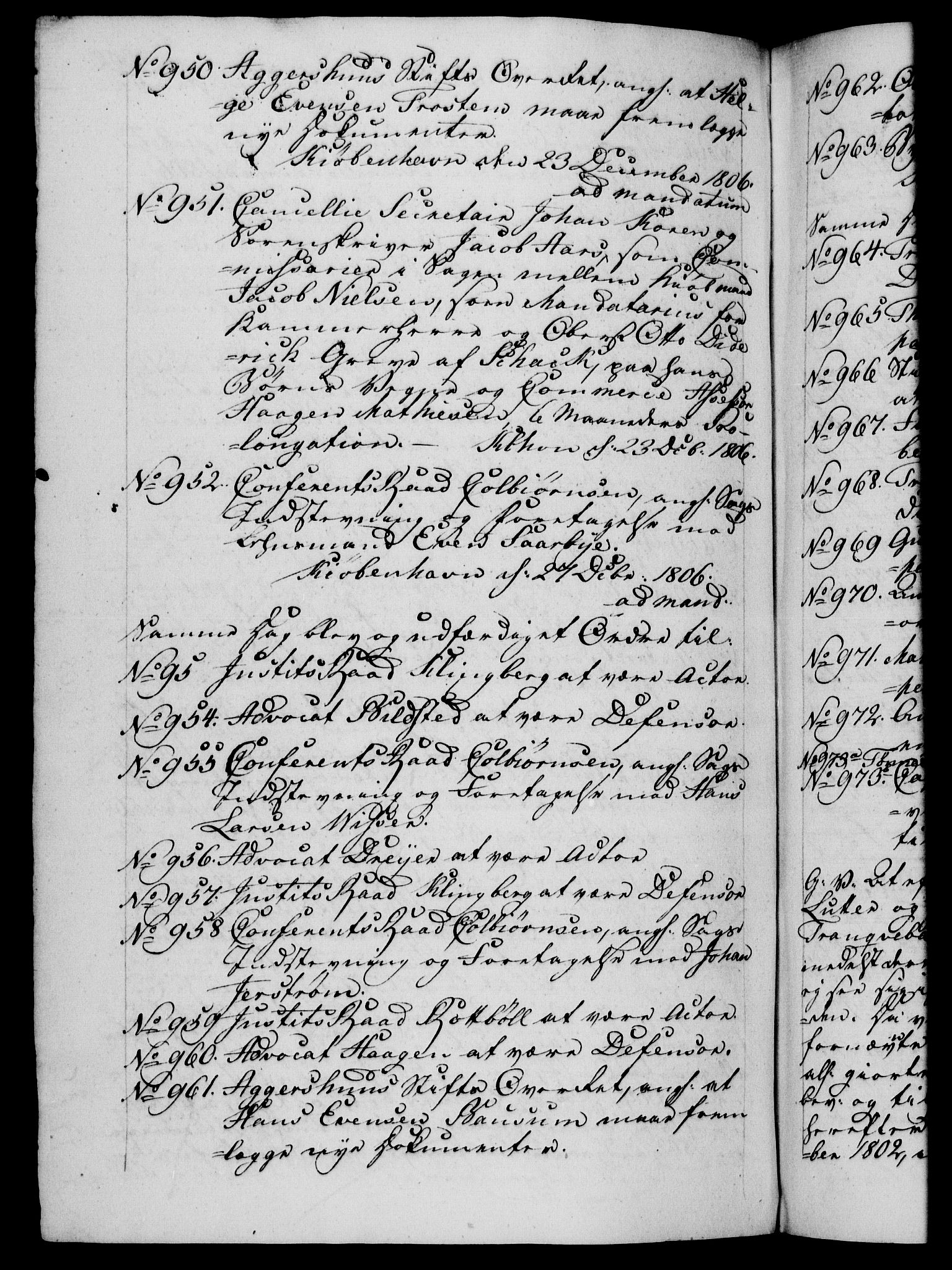 Danske Kanselli 1800-1814, RA/EA-3024/H/Hf/Hfb/Hfba/L0003: Registranter, 1805-1807, p. 301b