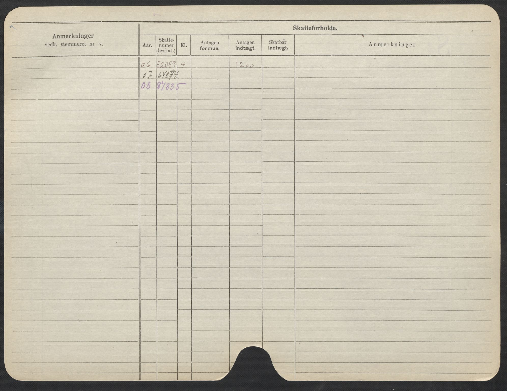 Oslo folkeregister, Registerkort, SAO/A-11715/F/Fa/Fac/L0011: Menn, 1906-1914, p. 876b
