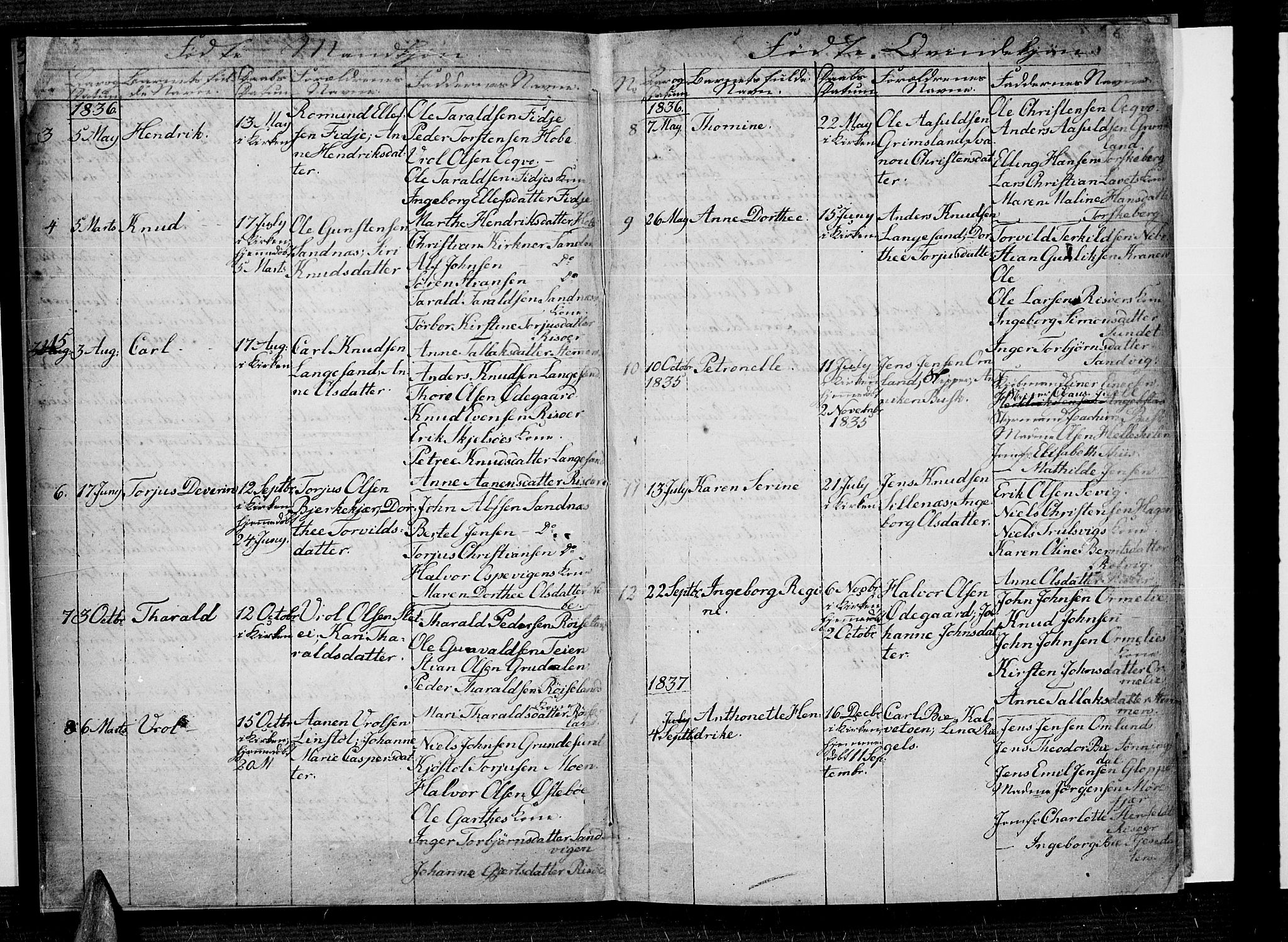 Risør sokneprestkontor, AV/SAK-1111-0035/F/Fb/L0005: Parish register (copy) no. B 5, 1835-1839, p. 4