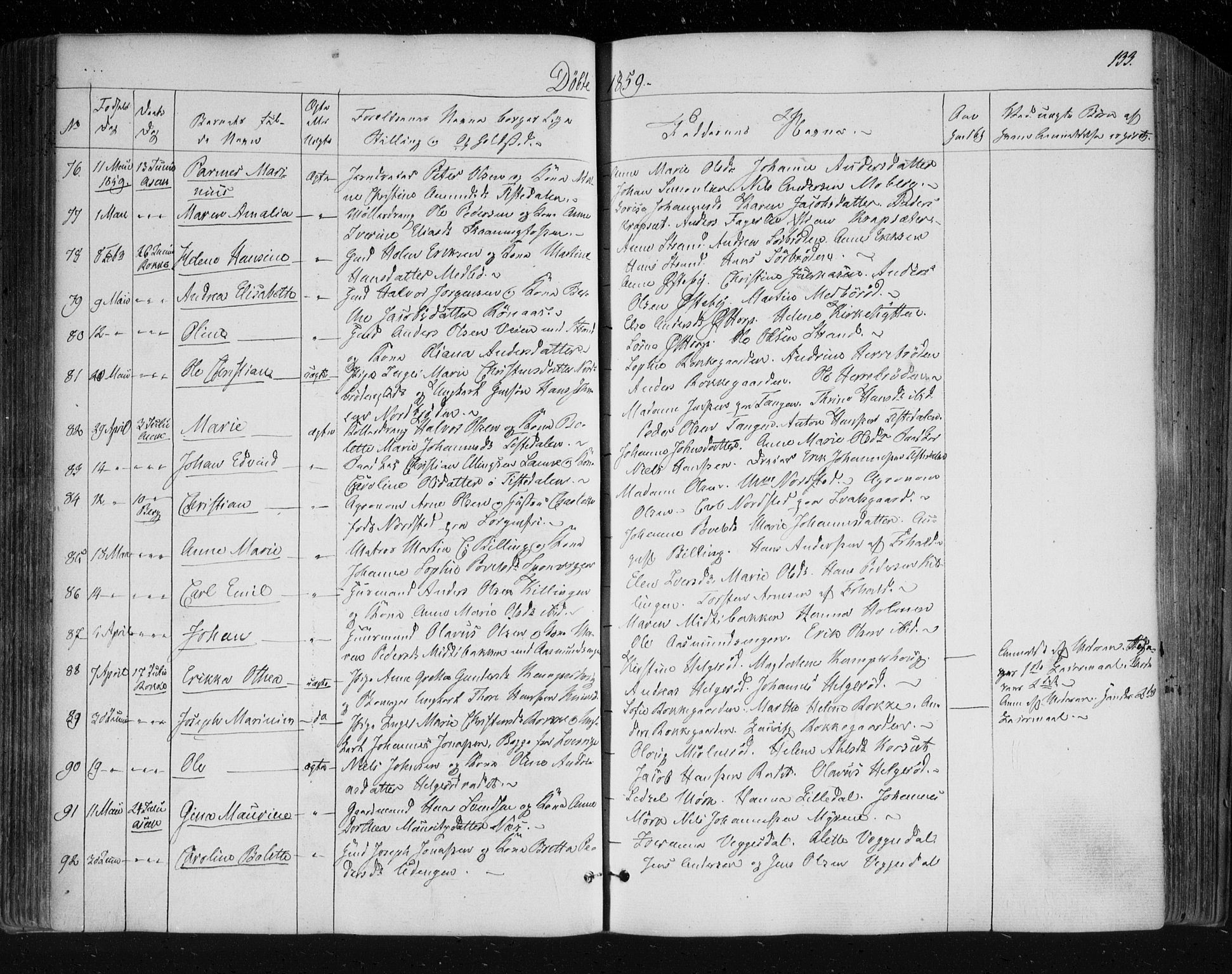 Berg prestekontor Kirkebøker, SAO/A-10902/F/Fa/L0004: Parish register (official) no. I 4, 1843-1860, p. 133