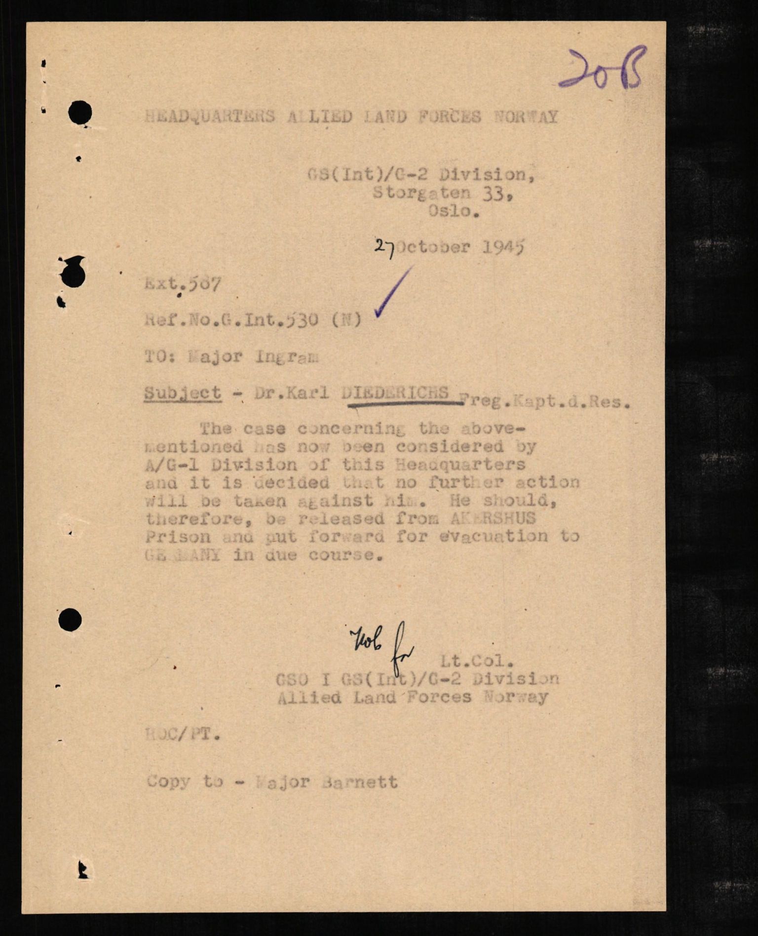 Forsvaret, Forsvarets overkommando II, AV/RA-RAFA-3915/D/Db/L0006: CI Questionaires. Tyske okkupasjonsstyrker i Norge. Tyskere., 1945-1946, p. 32