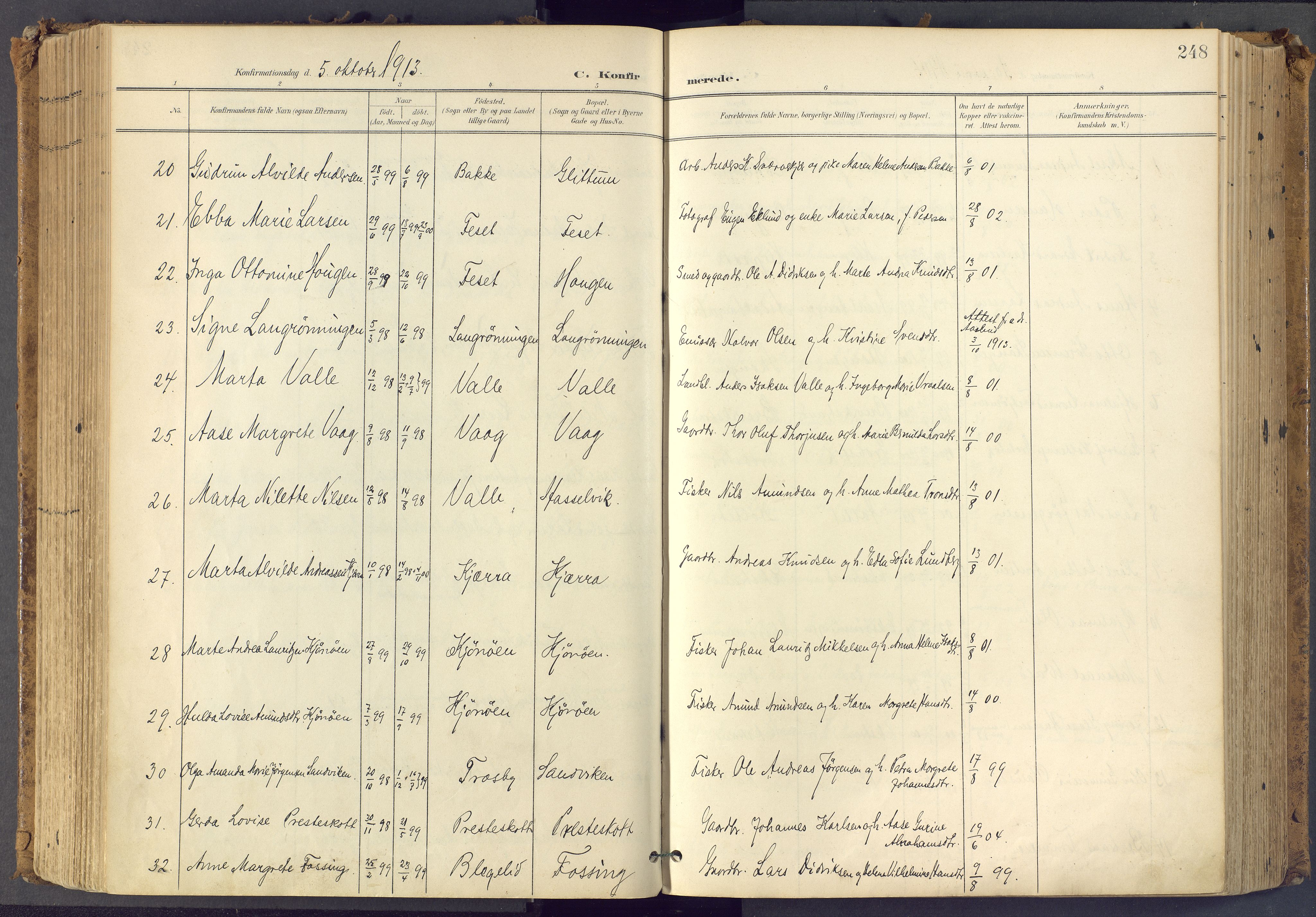 Bamble kirkebøker, SAKO/A-253/F/Fa/L0009: Parish register (official) no. I 9, 1901-1917, p. 248