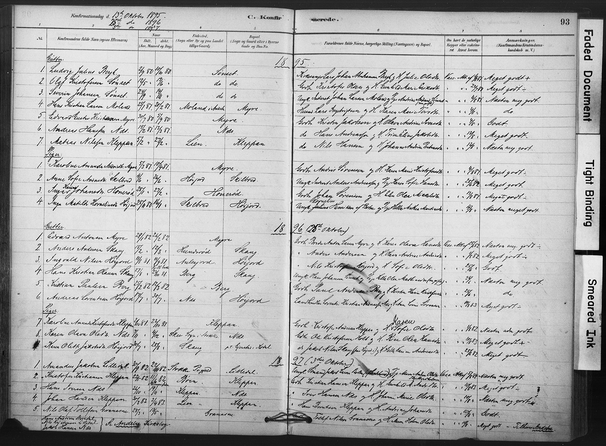 Andebu kirkebøker, SAKO/A-336/F/Fa/L0009: Parish register (official) no. 9, 1878-1909, p. 93