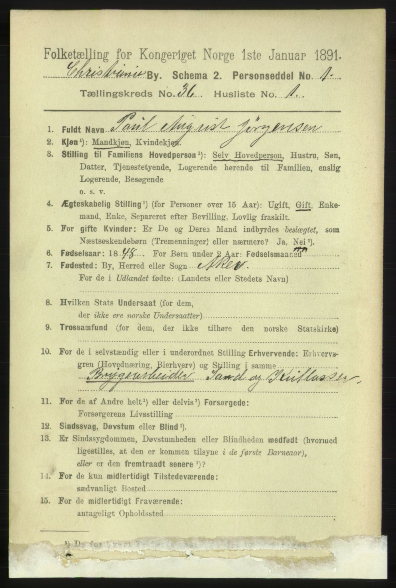 RA, 1891 census for 0301 Kristiania, 1891, p. 20029