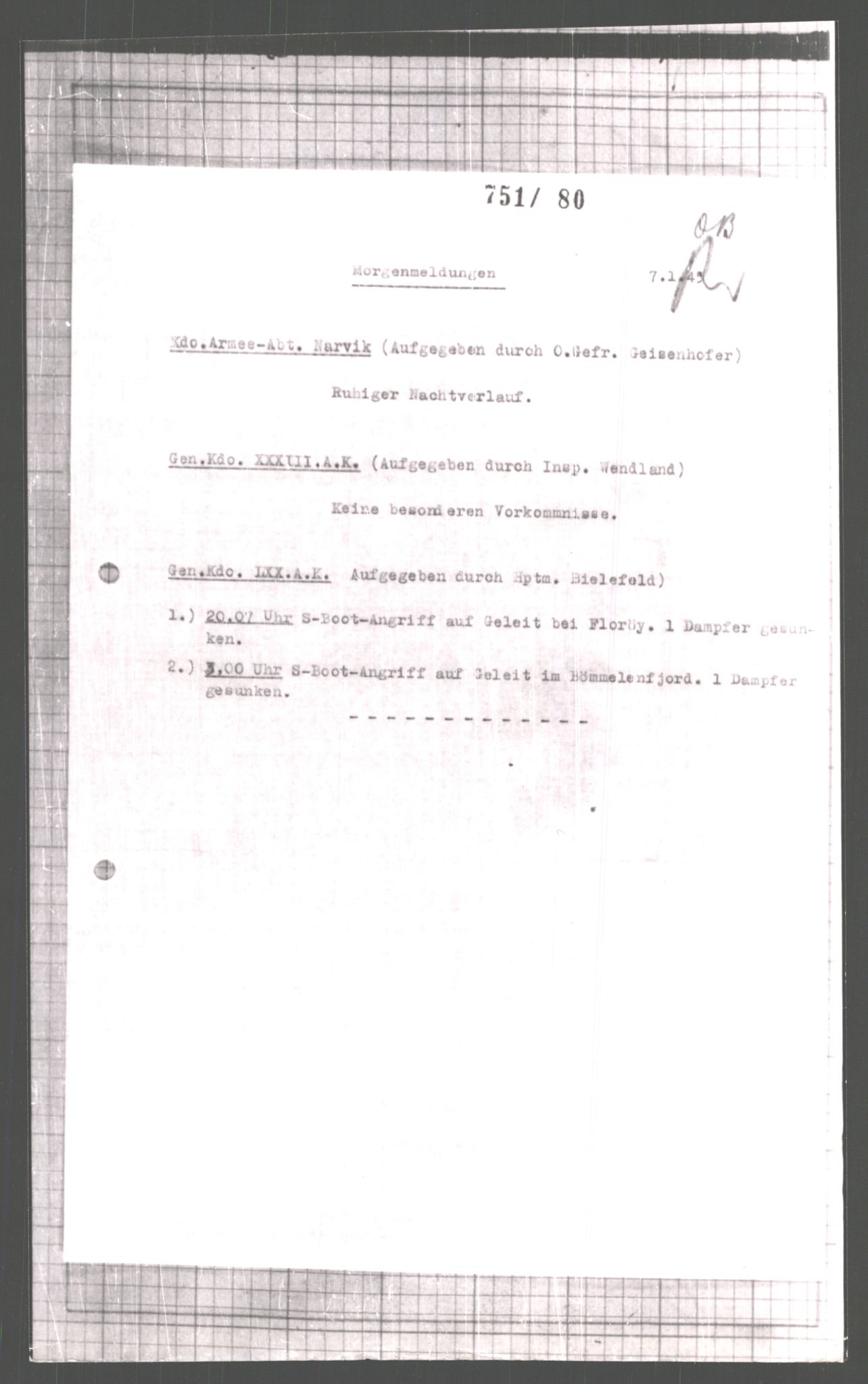 Forsvarets Overkommando. 2 kontor. Arkiv 11.4. Spredte tyske arkivsaker, AV/RA-RAFA-7031/D/Dar/Dara/L0006: Krigsdagbøker for 20. Gebirgs-Armee-Oberkommando (AOK 20), 1945, p. 194
