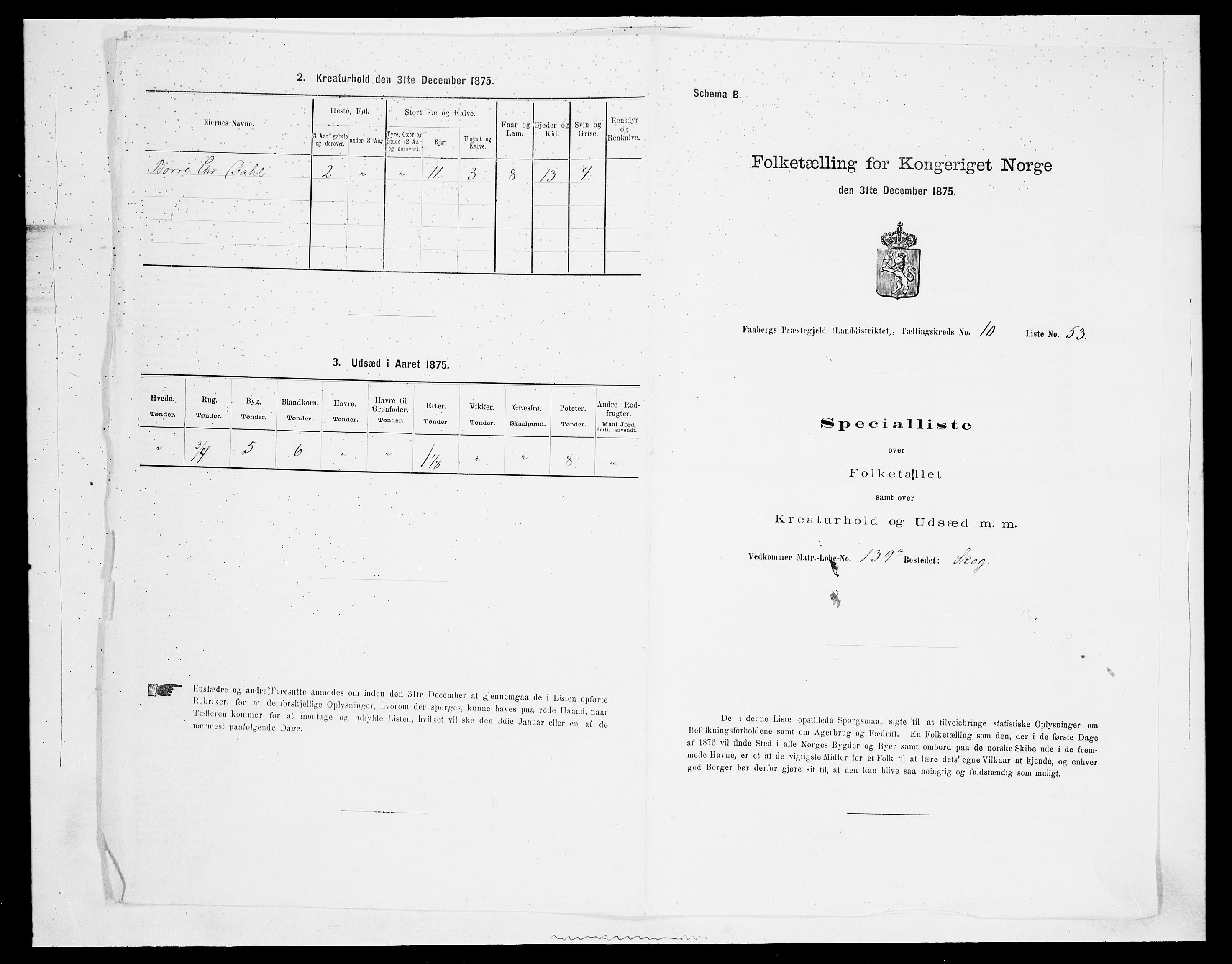 SAH, 1875 census for 0524L Fåberg/Fåberg og Lillehammer, 1875, p. 1319