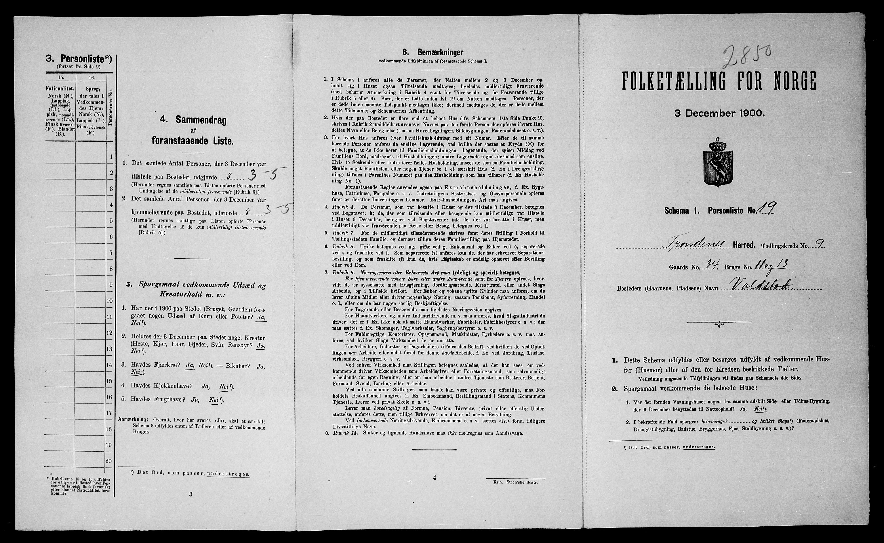 SATØ, 1900 census for Trondenes, 1900, p. 873