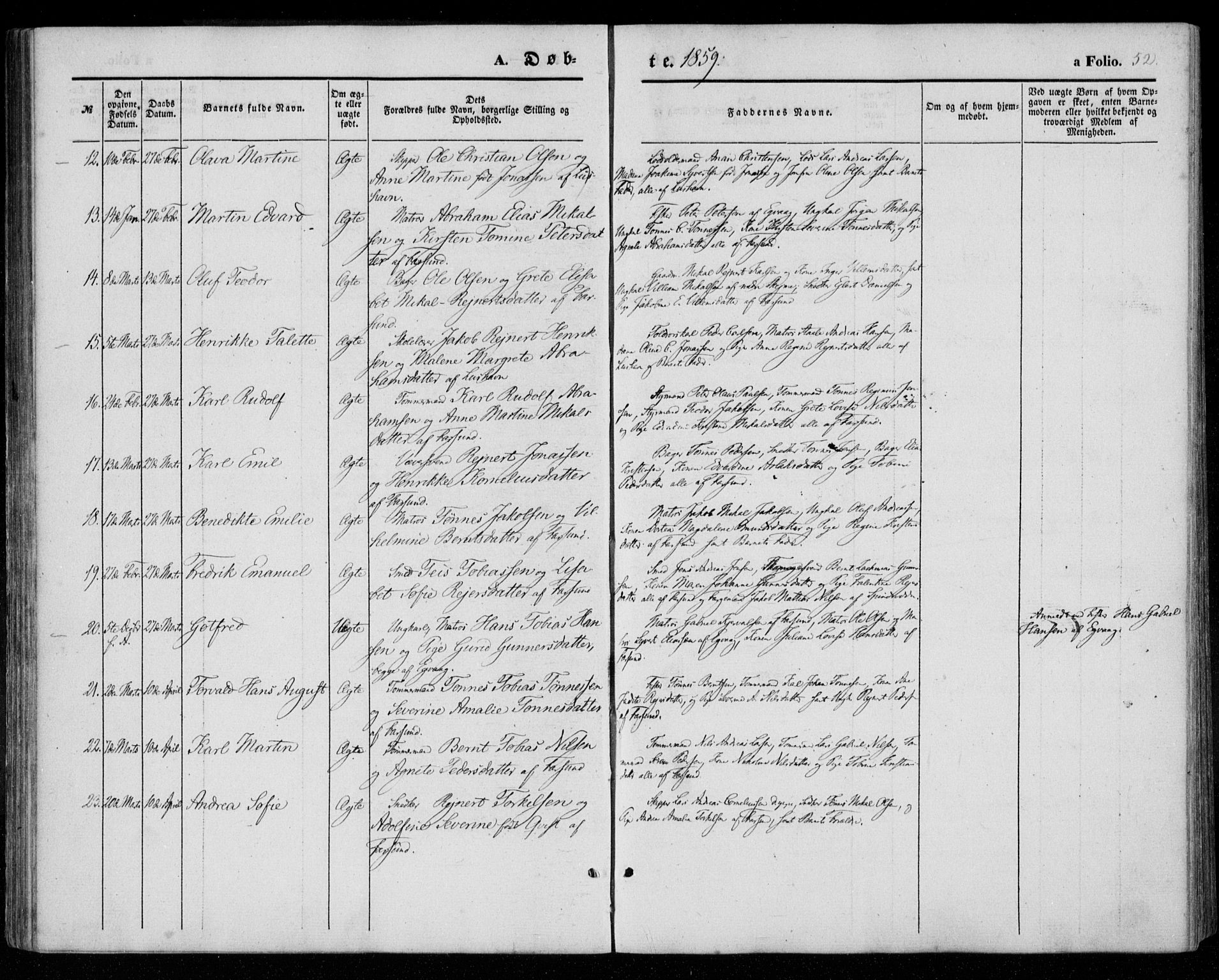 Farsund sokneprestkontor, AV/SAK-1111-0009/F/Fa/L0004: Parish register (official) no. A 4, 1847-1863, p. 52