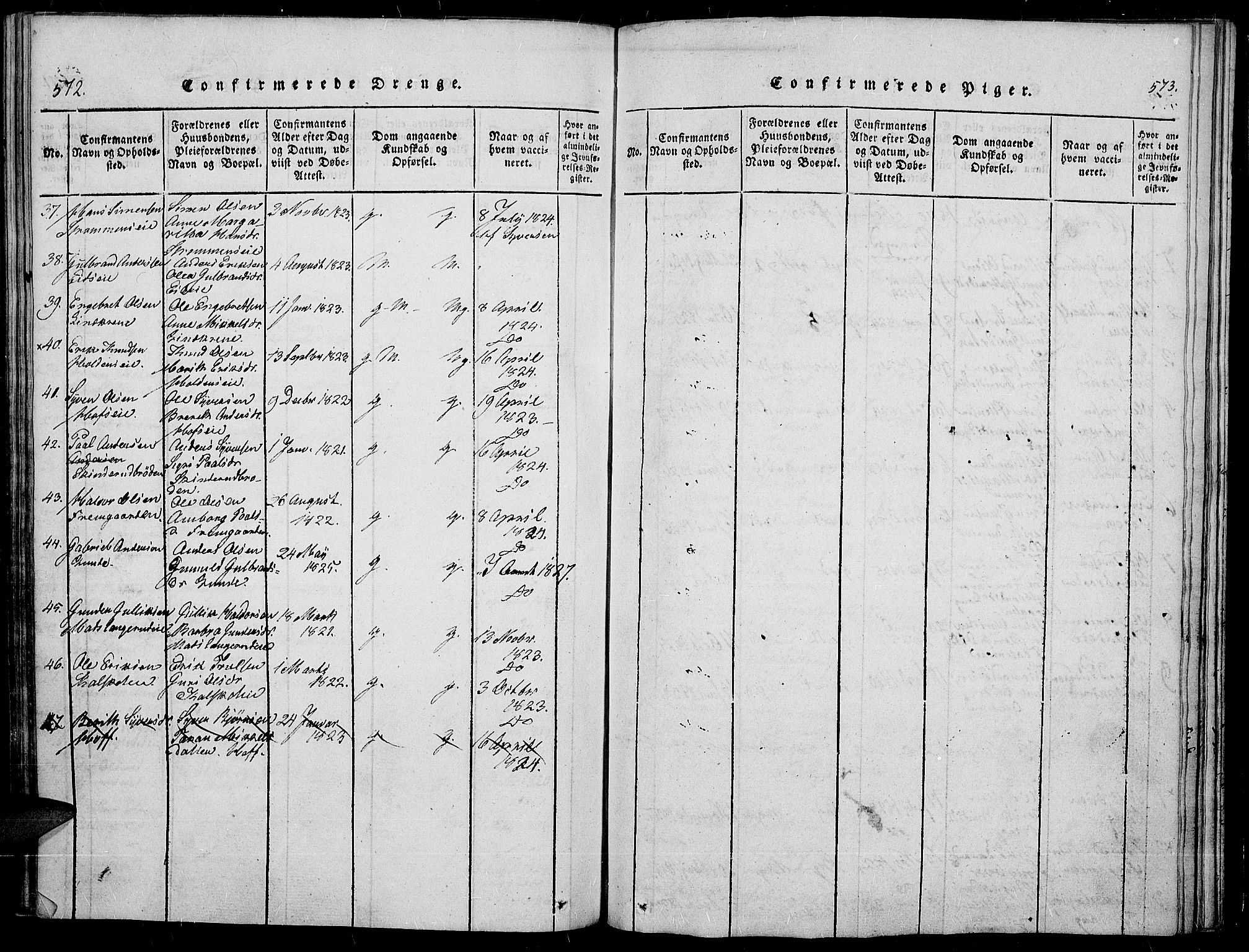 Sør-Aurdal prestekontor, SAH/PREST-128/H/Ha/Haa/L0003: Parish register (official) no. 3, 1825-1840, p. 572-573