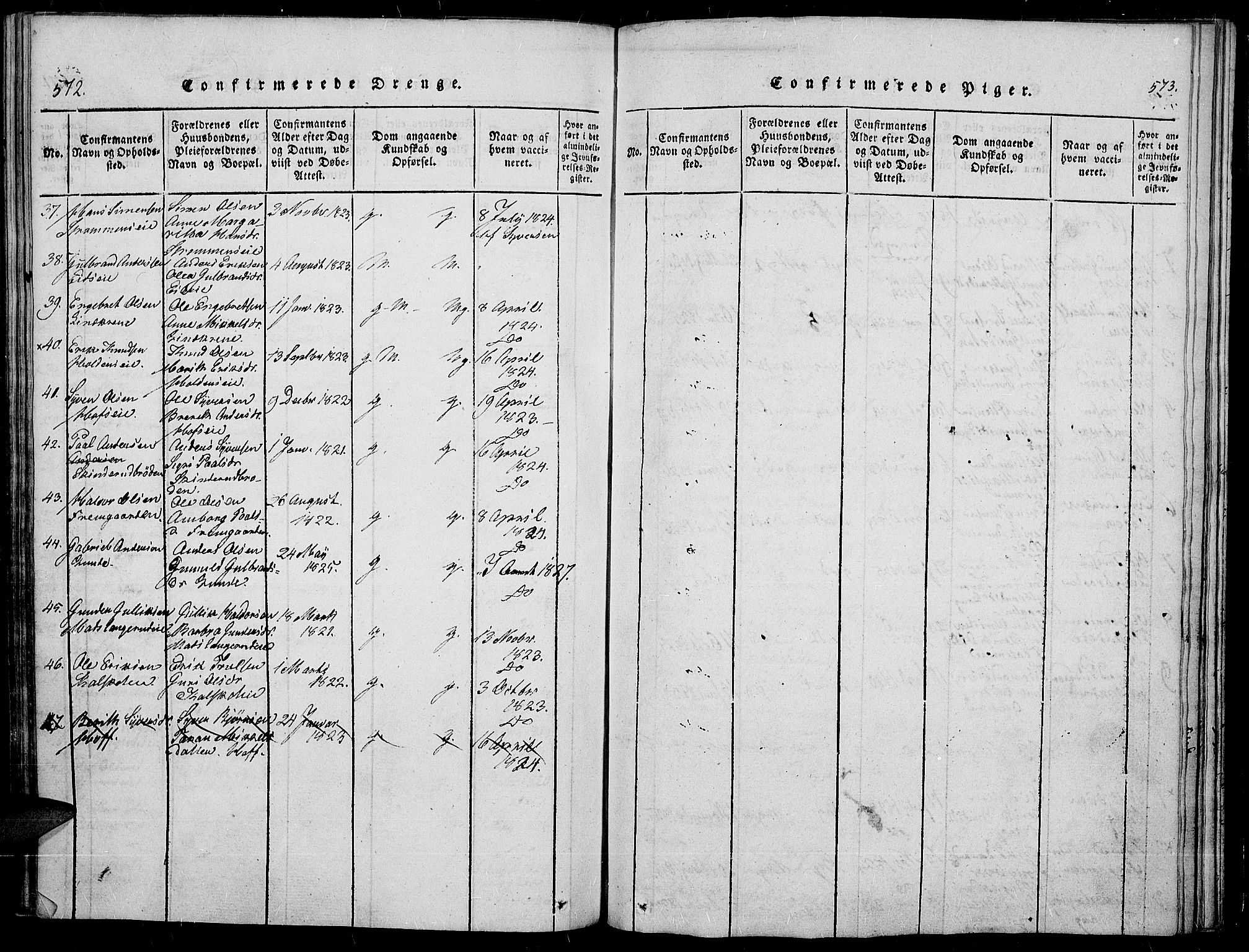 Sør-Aurdal prestekontor, AV/SAH-PREST-128/H/Ha/Haa/L0003: Parish register (official) no. 3, 1825-1840, p. 572-573