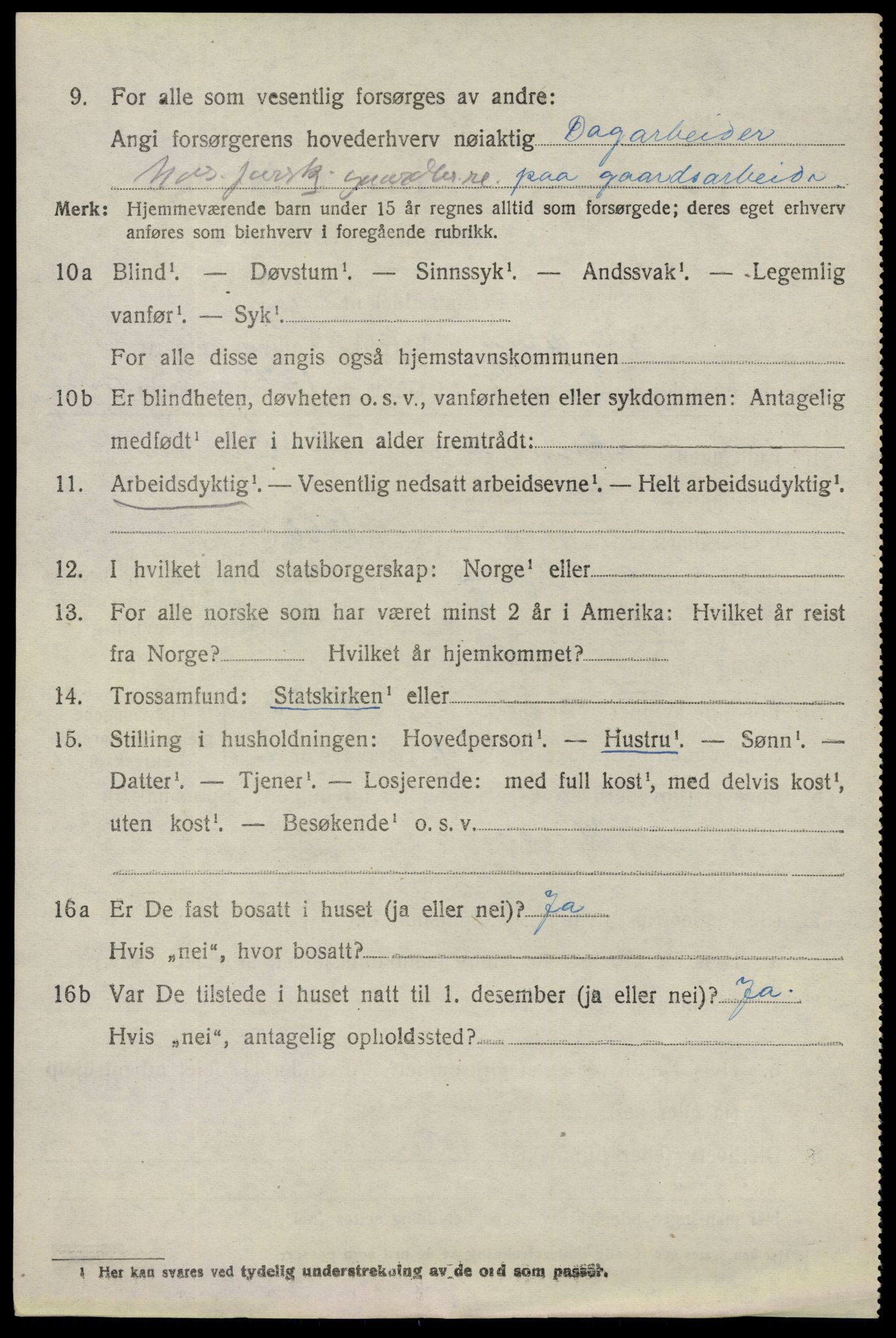 SAO, 1920 census for Spydeberg, 1920, p. 6466