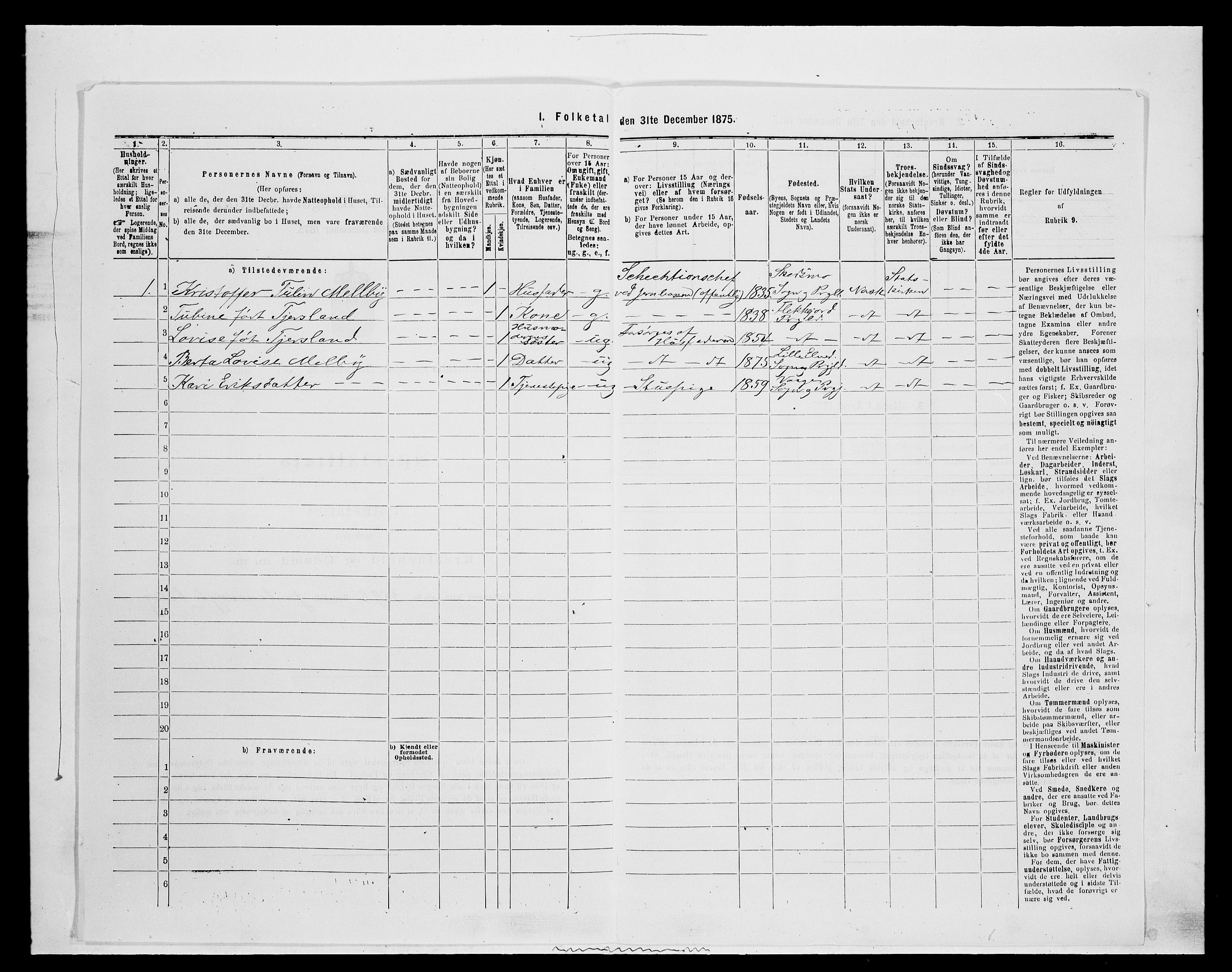 SAH, 1875 census for 0438P Lille Elvedalen, 1875, p. 318