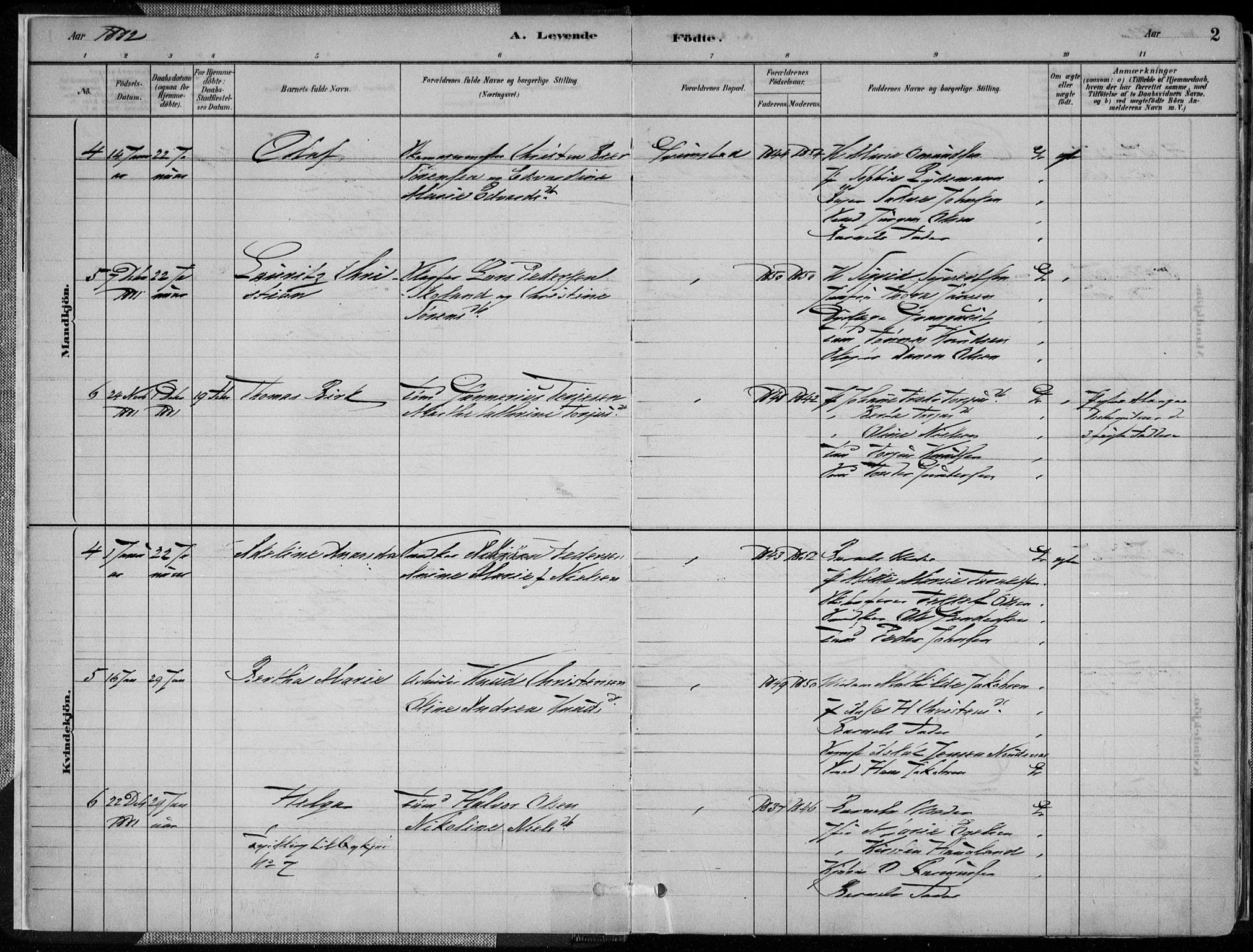 Grimstad sokneprestkontor, SAK/1111-0017/F/Fa/L0003: Parish register (official) no. A 2, 1882-1912, p. 2