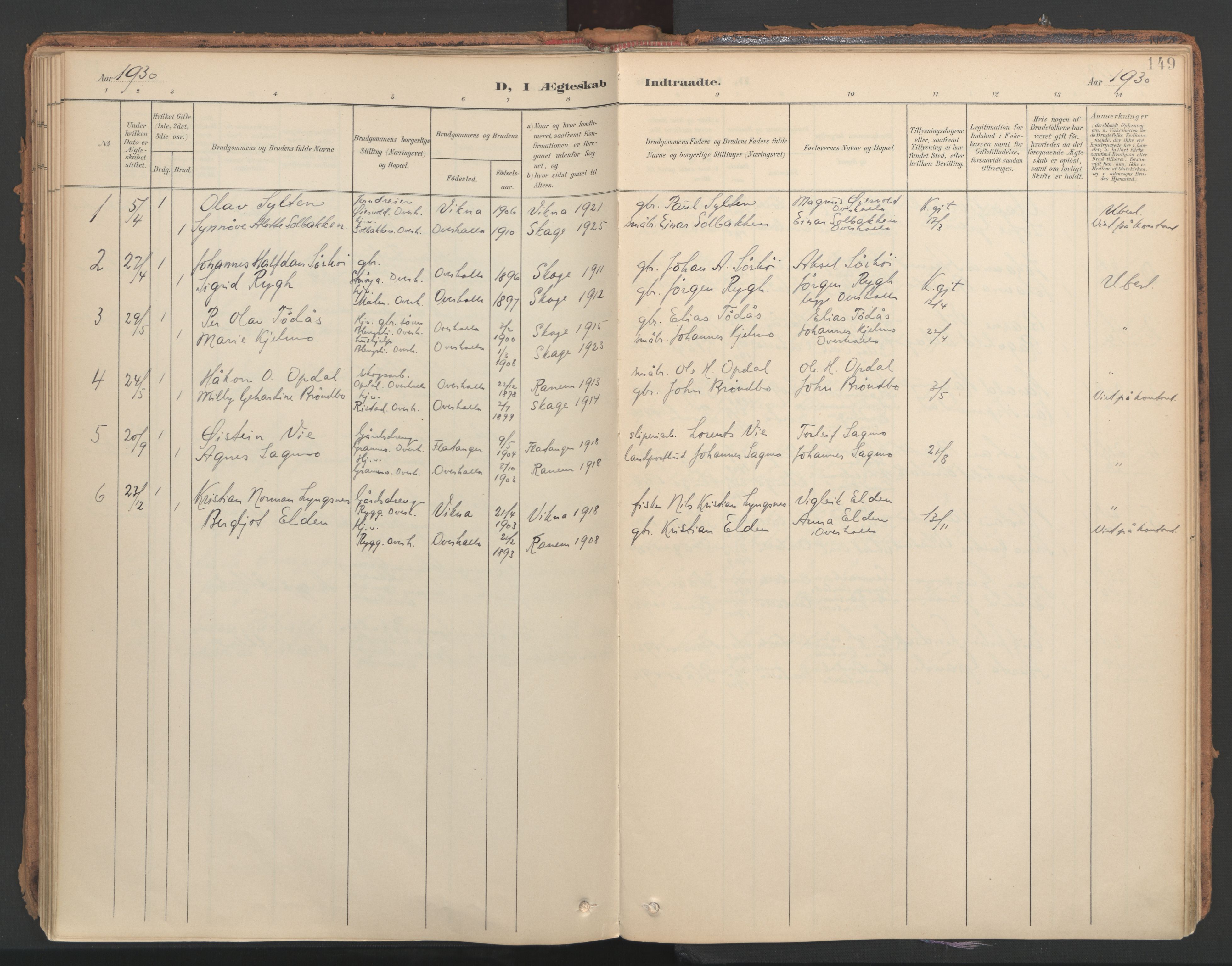 Ministerialprotokoller, klokkerbøker og fødselsregistre - Nord-Trøndelag, AV/SAT-A-1458/766/L0564: Parish register (official) no. 767A02, 1900-1932, p. 149