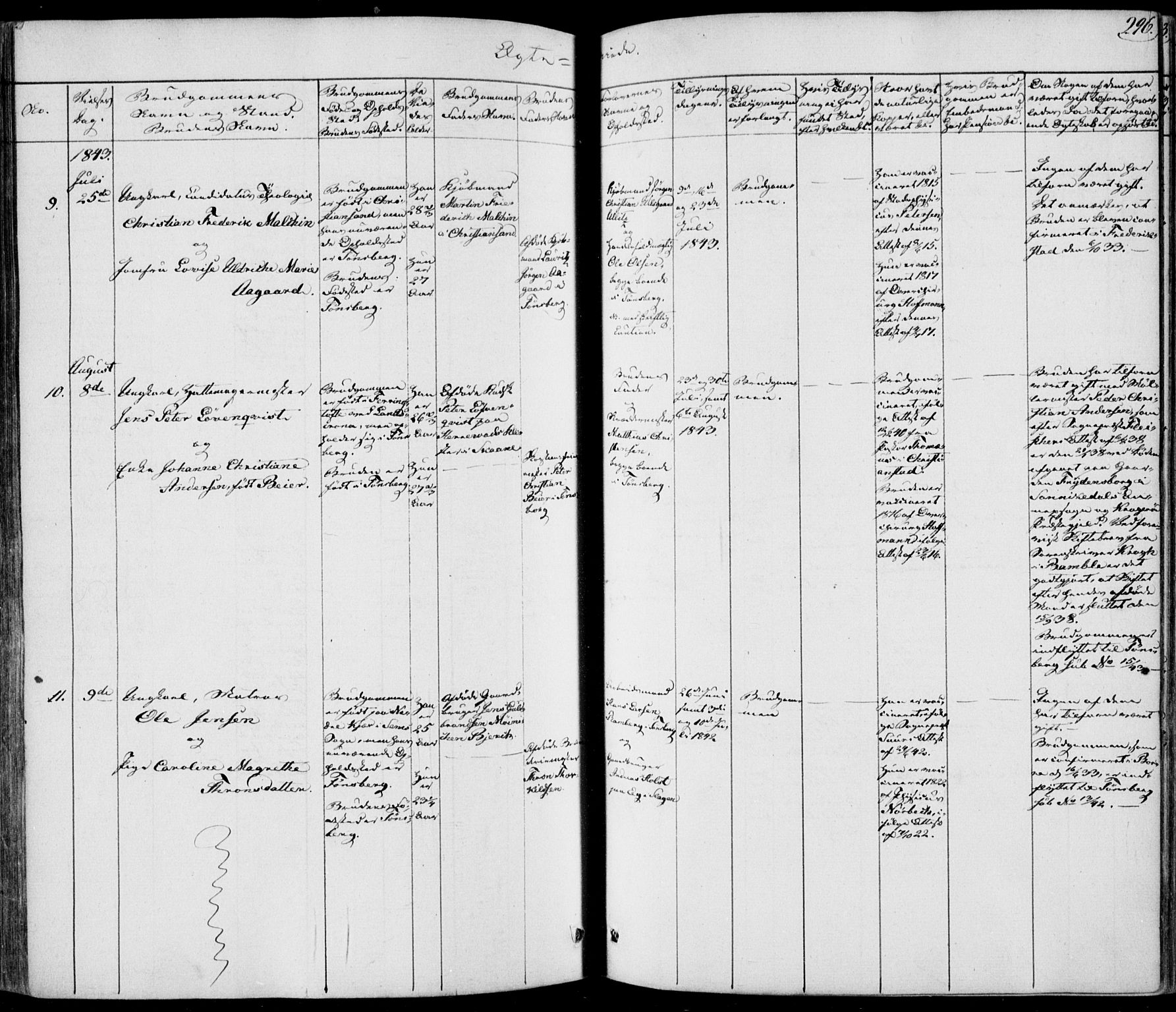 Tønsberg kirkebøker, AV/SAKO-A-330/F/Fa/L0006: Parish register (official) no. I 6, 1836-1844, p. 296