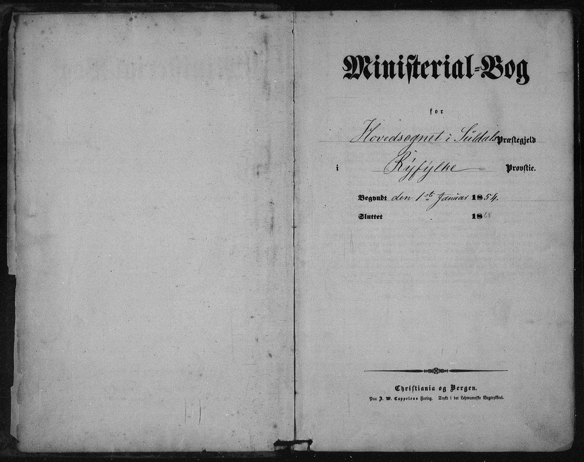 Suldal sokneprestkontor, AV/SAST-A-101845/01/IV/L0009: Parish register (official) no. A 9, 1854-1868