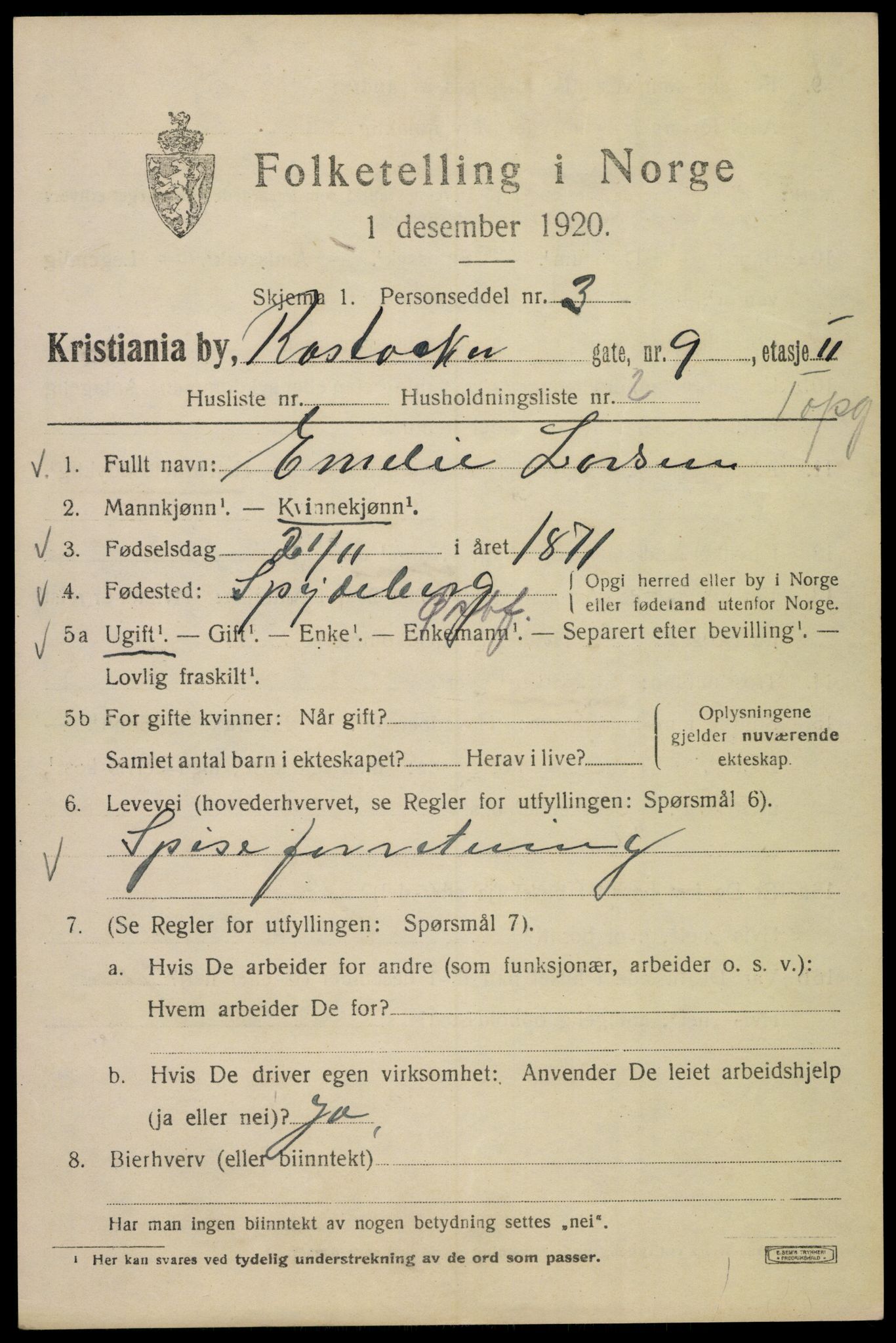 SAO, 1920 census for Kristiania, 1920, p. 469369