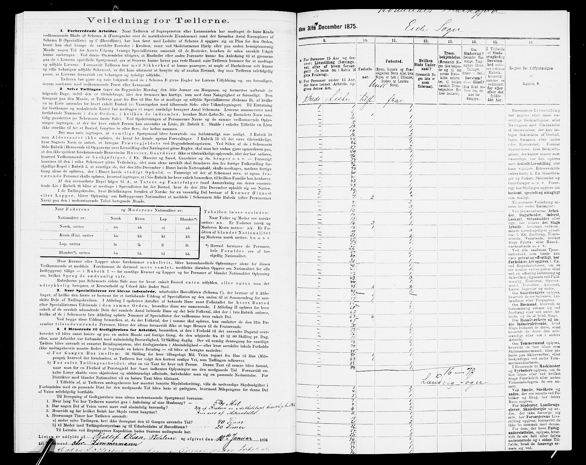 SAK, 1875 census for 0924P Homedal, 1875, p. 345