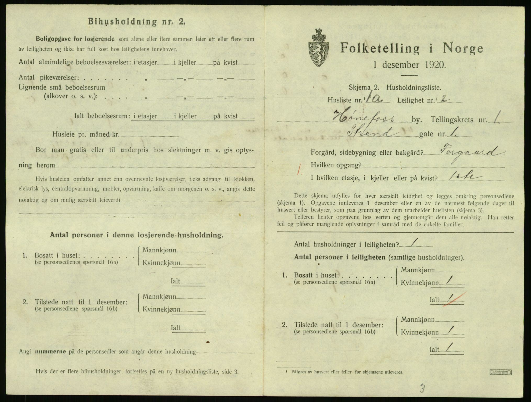 SAKO, 1920 census for Hønefoss, 1920, p. 760