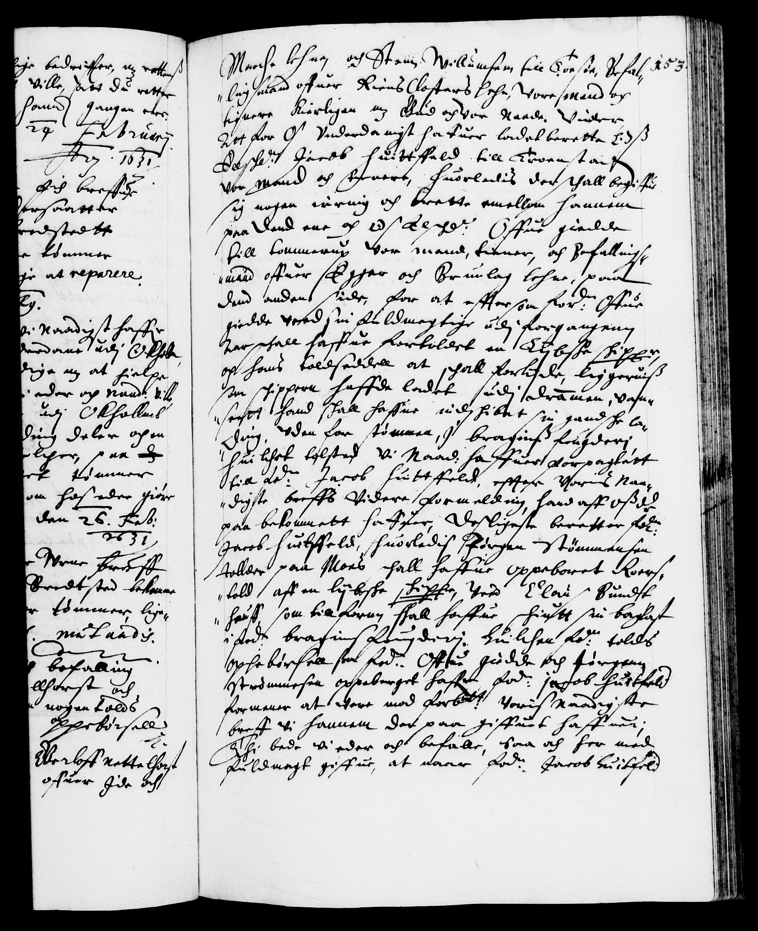 Danske Kanselli 1572-1799, AV/RA-EA-3023/F/Fc/Fca/Fcab/L0005: Norske tegnelser (mikrofilm), 1628-1633, p. 153a