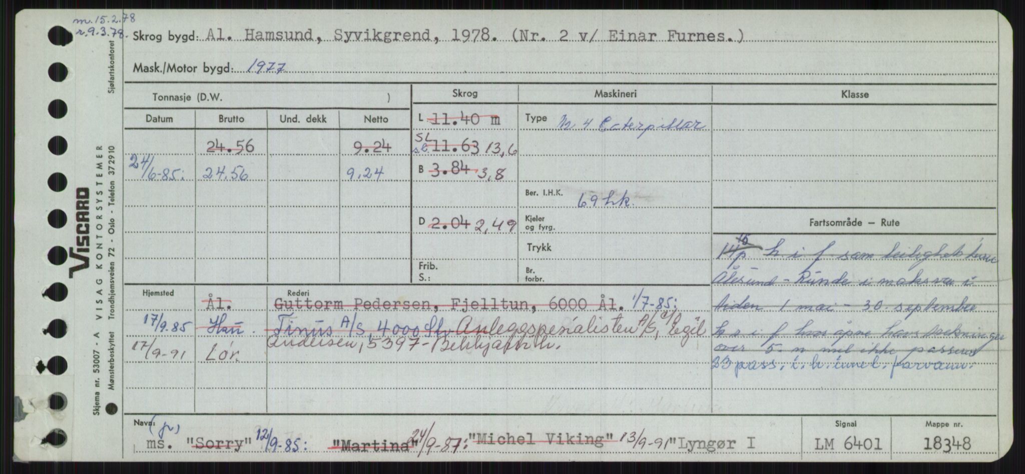 Sjøfartsdirektoratet med forløpere, Skipsmålingen, RA/S-1627/H/Ha/L0003/0002: Fartøy, Hilm-Mar / Fartøy, Kom-Mar, p. 723