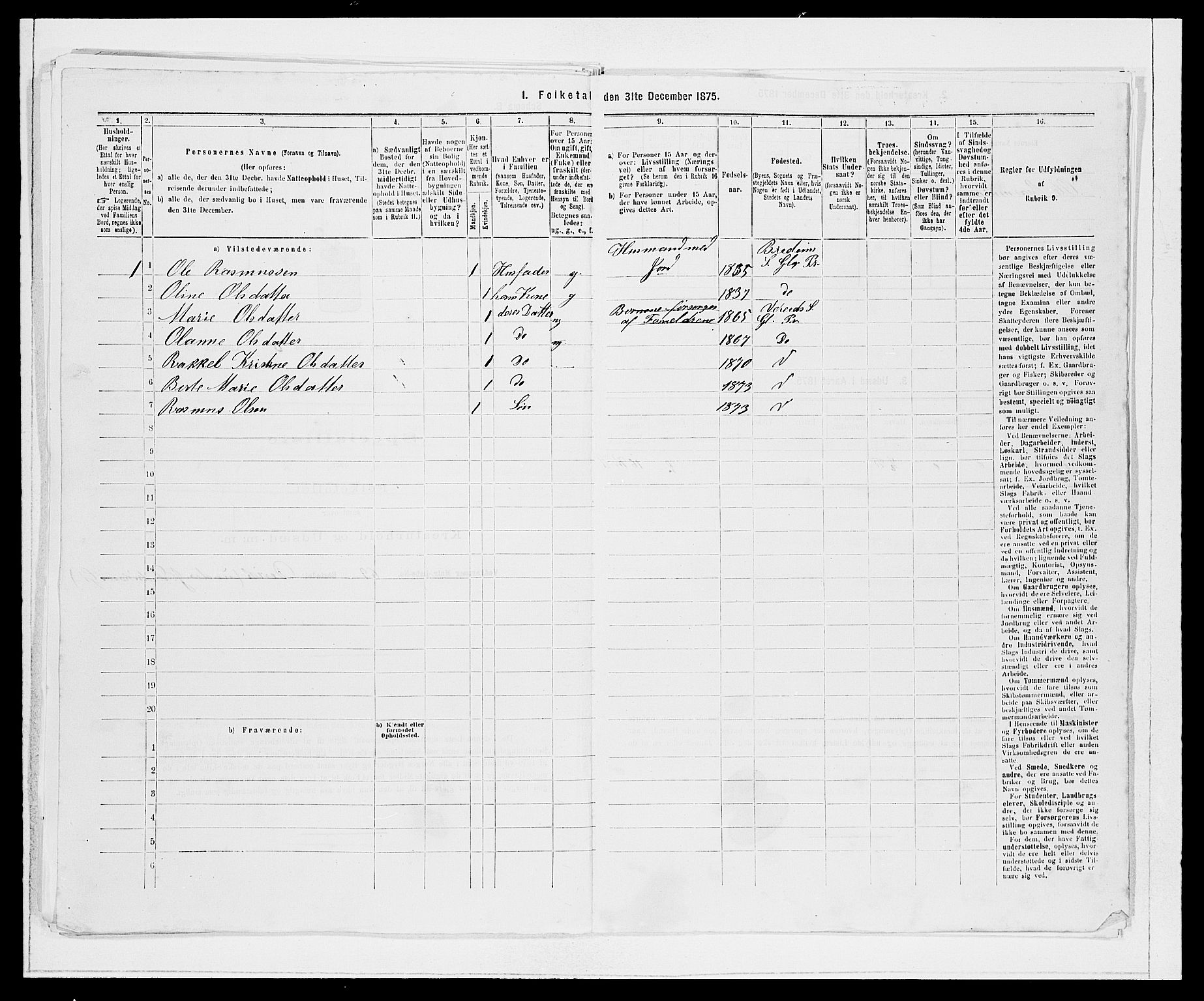 SAB, 1875 Census for 1445P Gloppen, 1875, p. 760