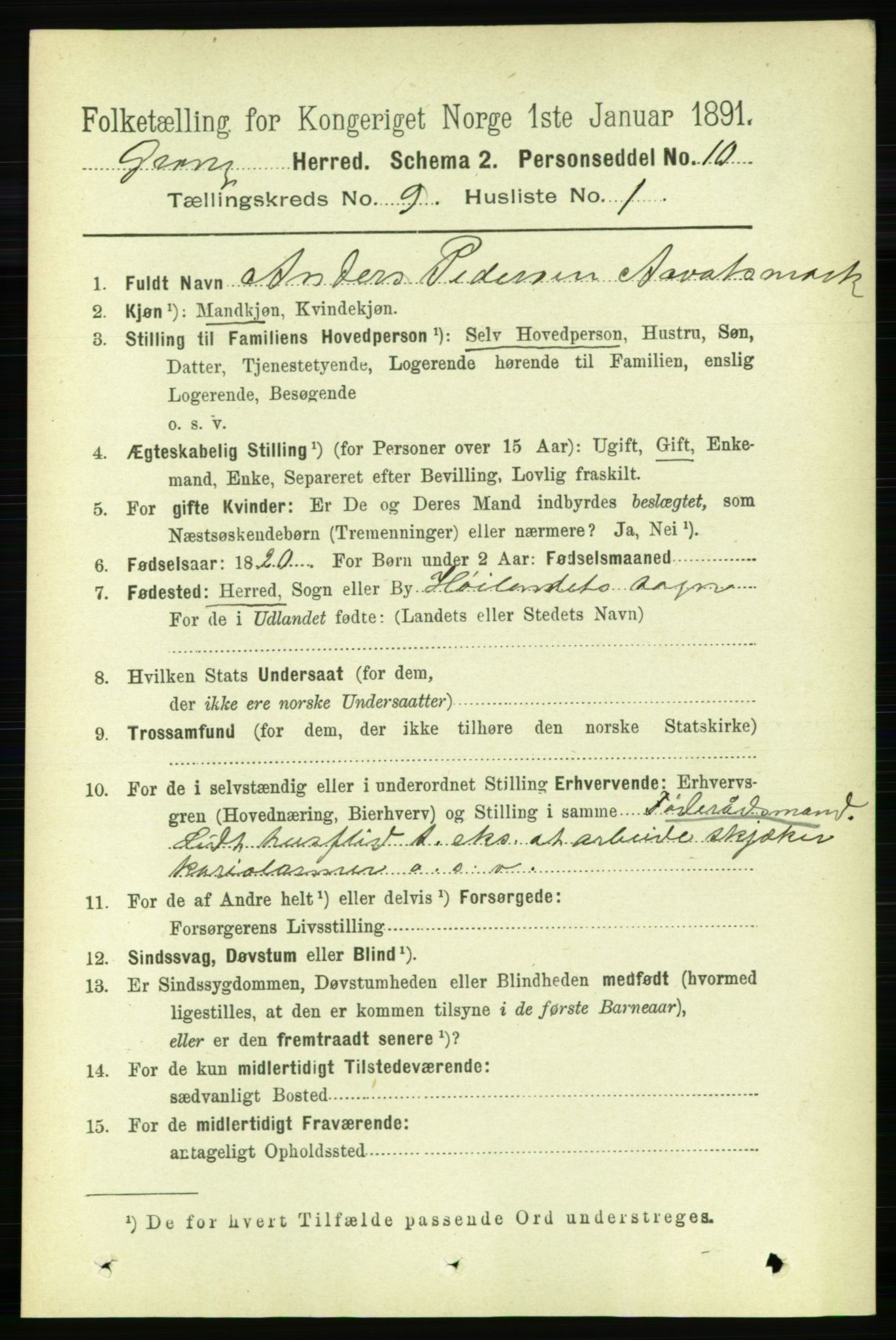 RA, 1891 census for 1742 Grong, 1891, p. 3147