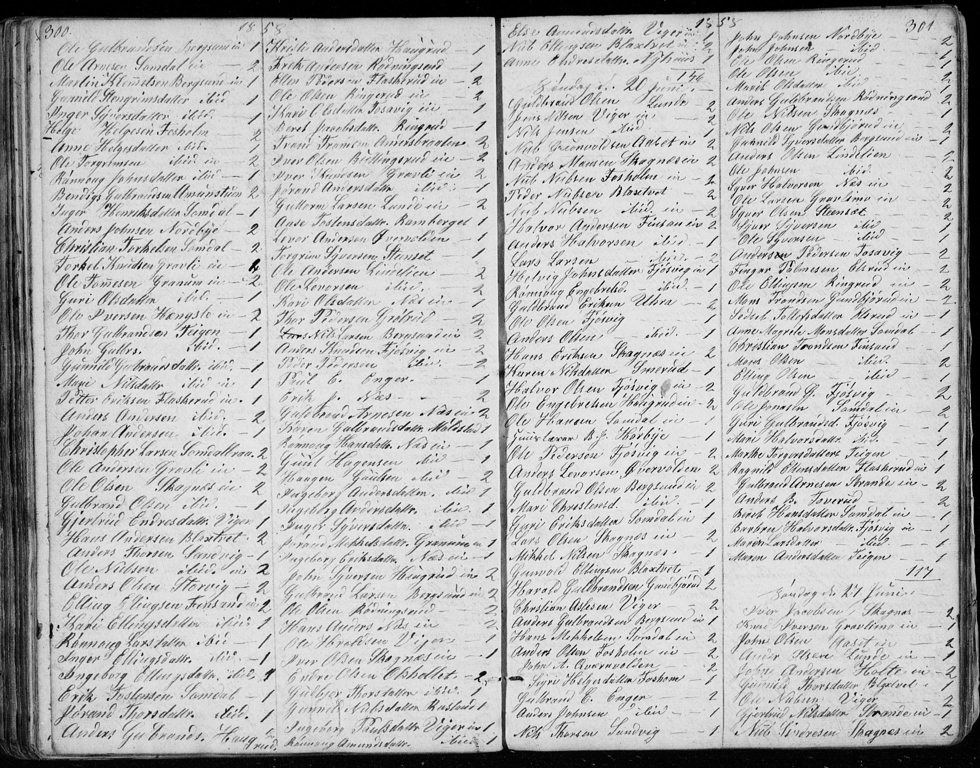 Ådal kirkebøker, AV/SAKO-A-248/G/Ga/L0002: Parish register (copy) no. I 2, 1840-1861, p. 300-301