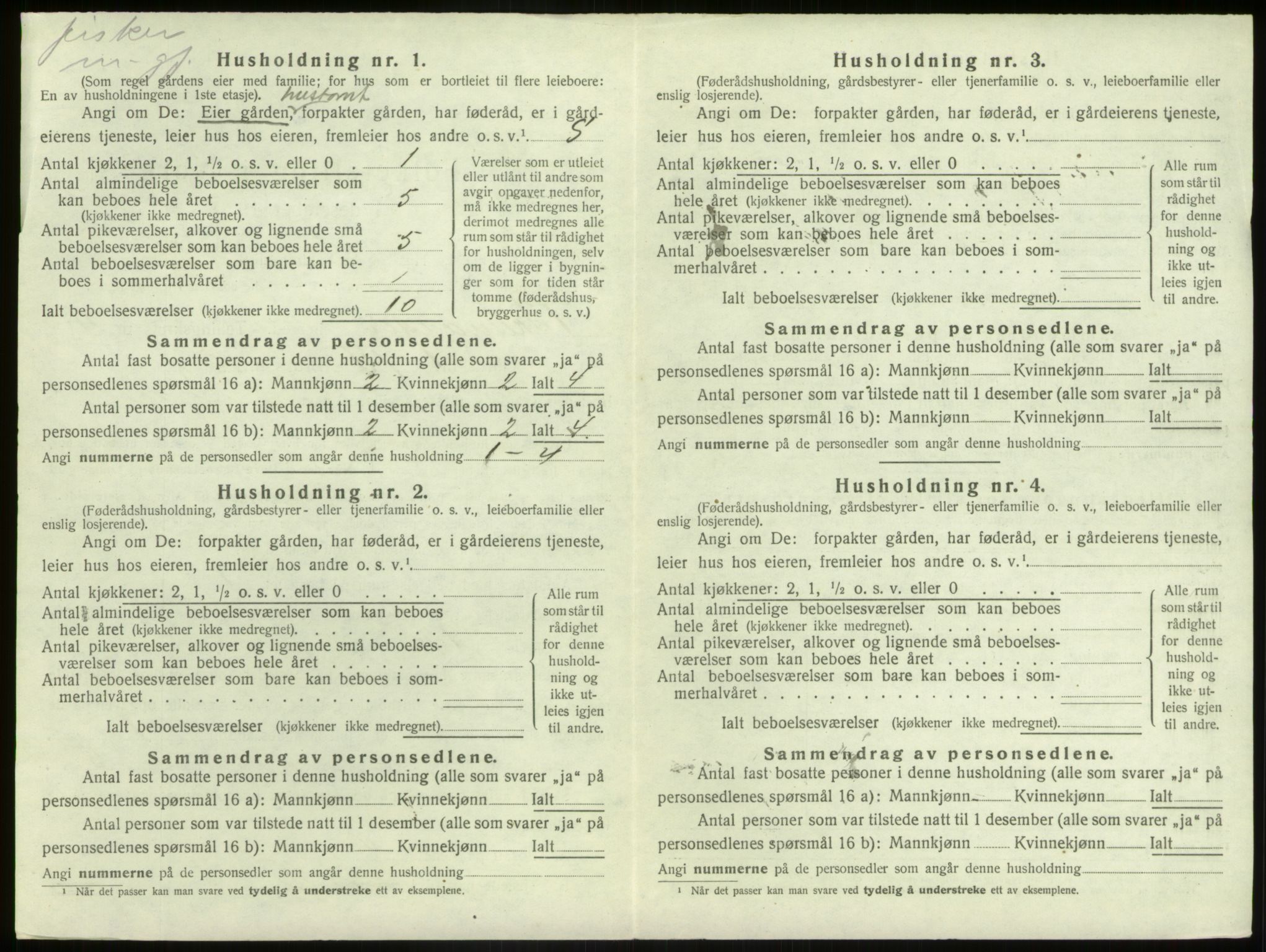 SAB, 1920 census for Bremanger, 1920, p. 325