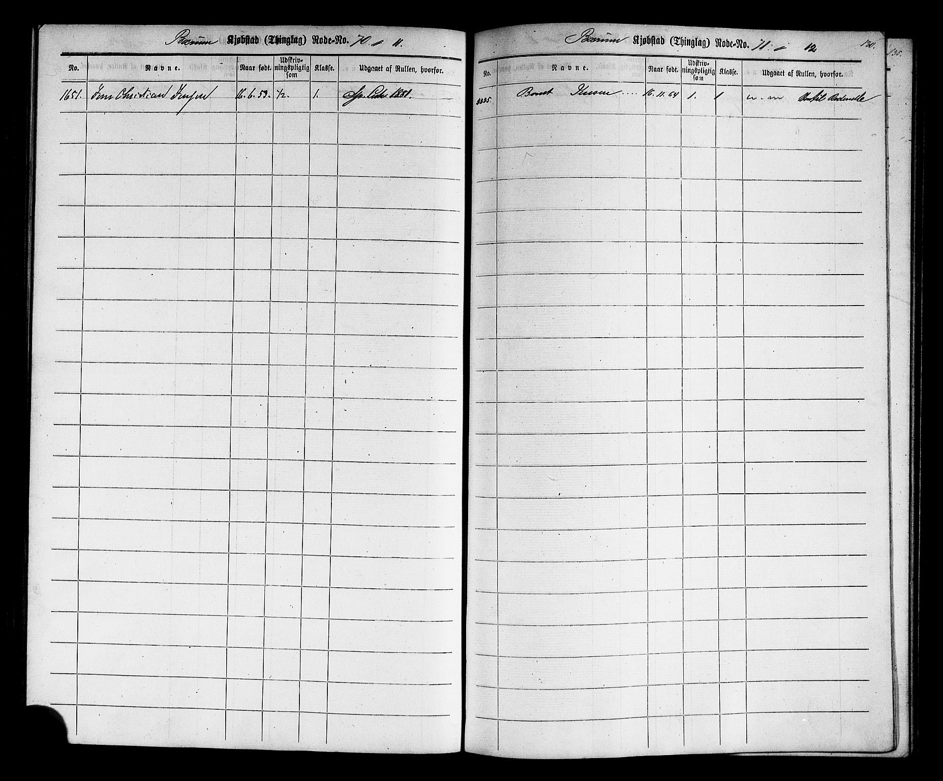 Oslo mønstringskontor, AV/SAO-A-10569g/F/Fc/Fcc/L0001: Utskrivningsregisterrulle, 1860-1890, p. 133
