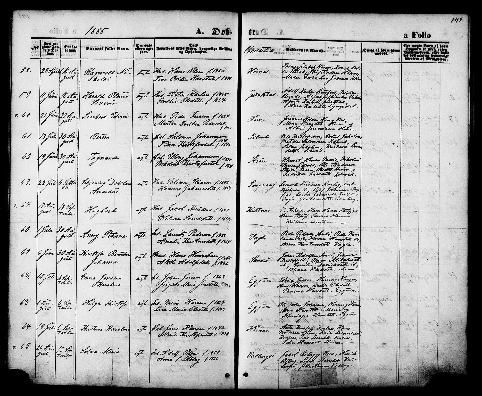 Ministerialprotokoller, klokkerbøker og fødselsregistre - Nordland, AV/SAT-A-1459/880/L1132: Parish register (official) no. 880A06, 1869-1887, p. 142