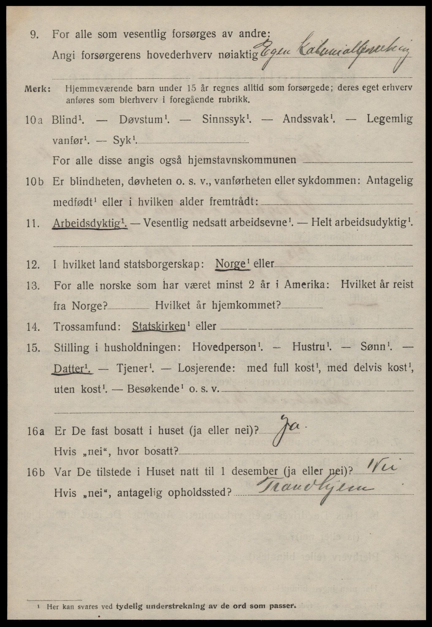 SAT, 1920 census for Kristiansund, 1920, p. 24082