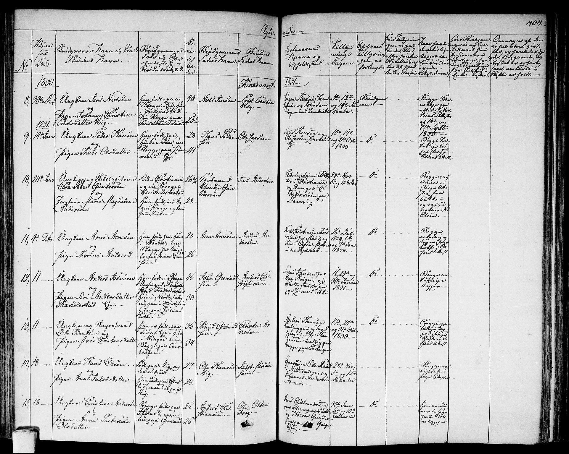 Aker prestekontor kirkebøker, AV/SAO-A-10861/F/L0013: Parish register (official) no. 13, 1828-1837, p. 404