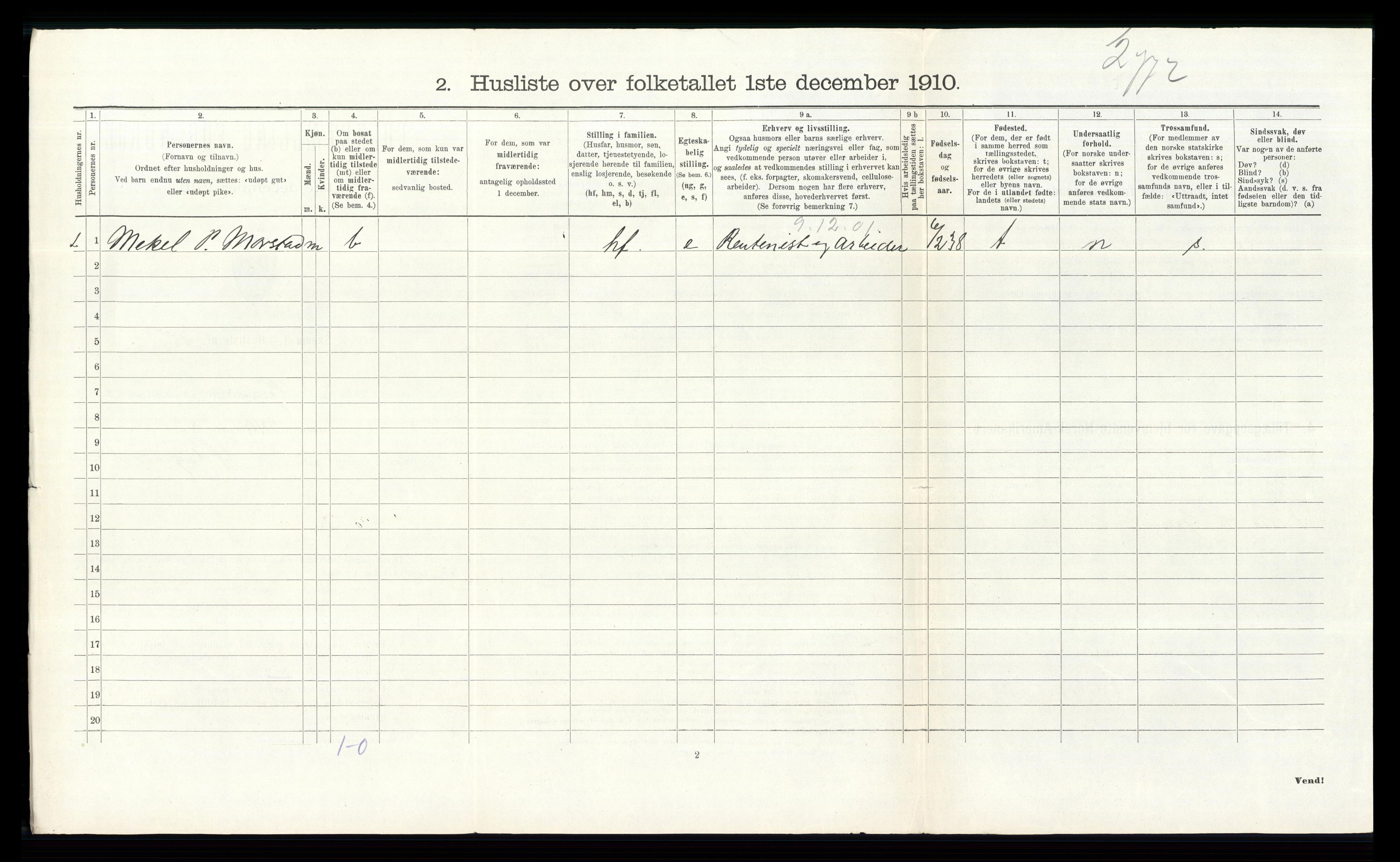 RA, 1910 census for Gran, 1910, p. 744