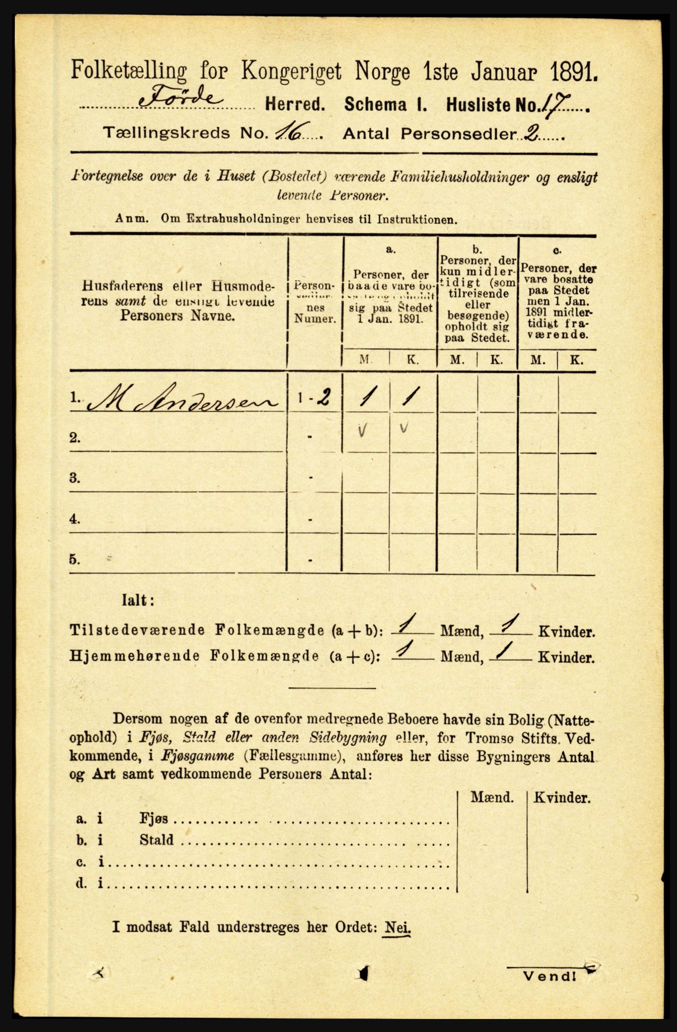 RA, 1891 census for 1432 Førde, 1891, p. 5823