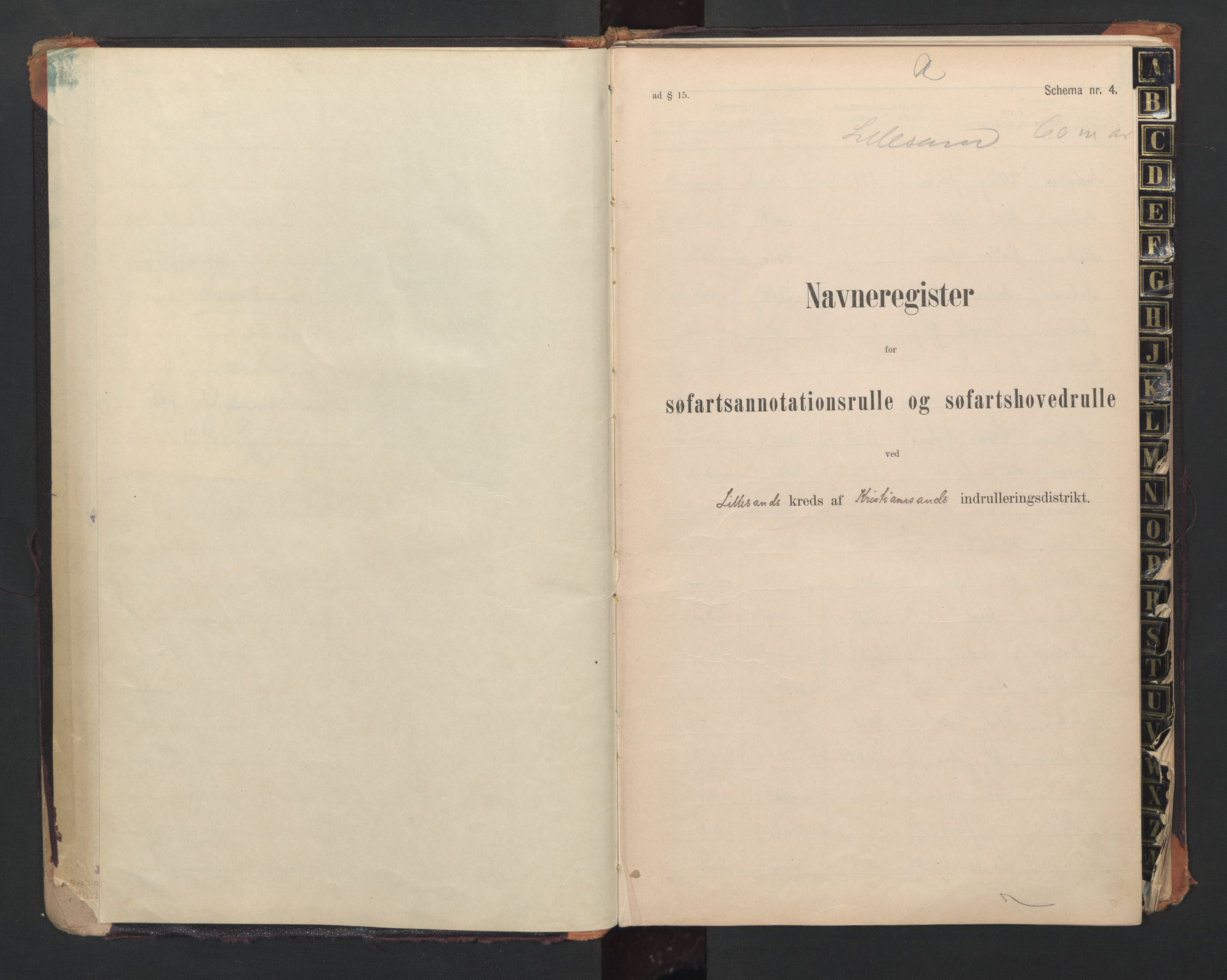 Lillesand mønstringskrets, AV/SAK-2031-0014/F/Fb/L0011: Register til annotasjonsrulle og hovedrulle A og B, W-20, 1909-1948, p. 3