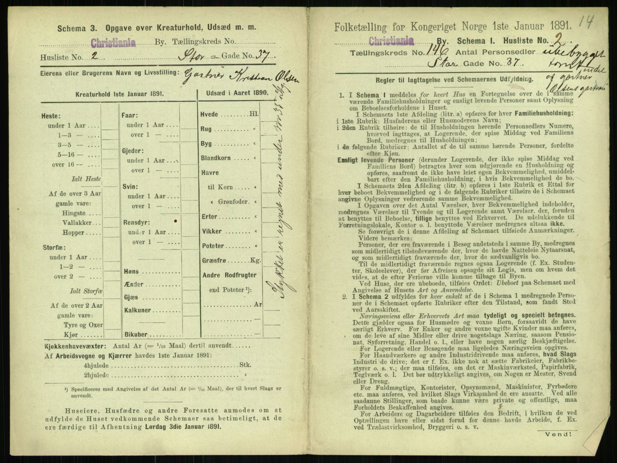 RA, 1891 census for 0301 Kristiania, 1891, p. 80106