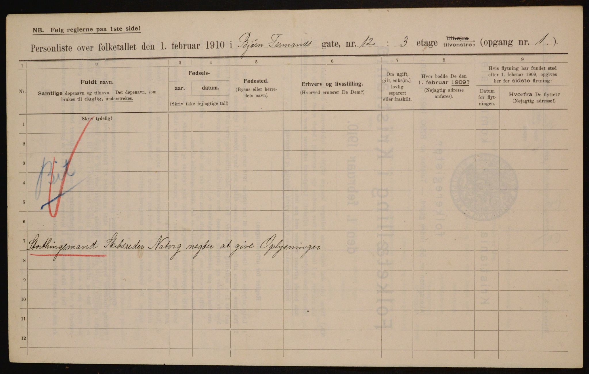 OBA, Municipal Census 1910 for Kristiania, 1910, p. 6493