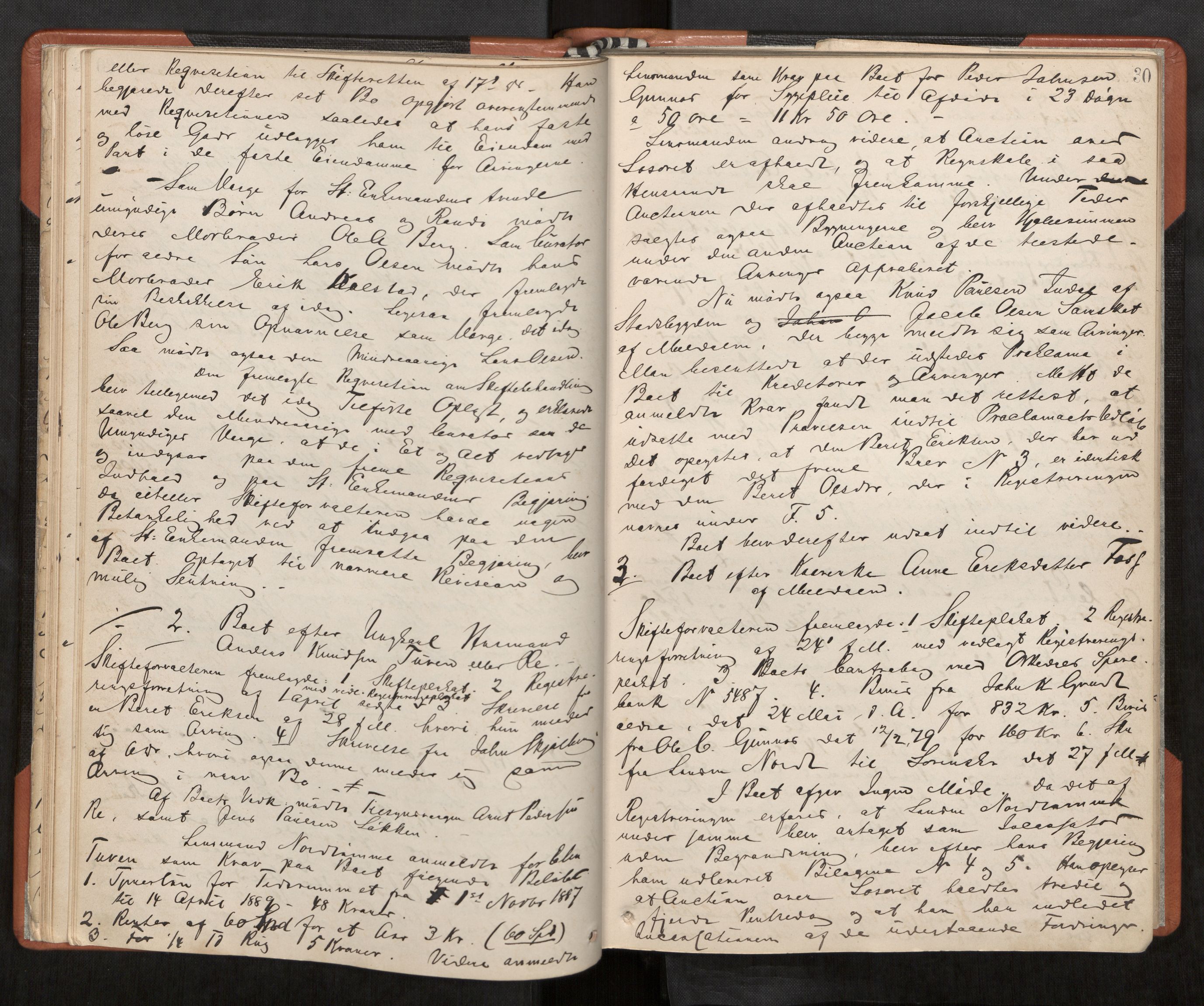 Orkdal sorenskriveri, AV/SAT-A-4169/1/3/3B/L0009: Skiftebehandlingsprotokoll, 1888-1902, p. 30