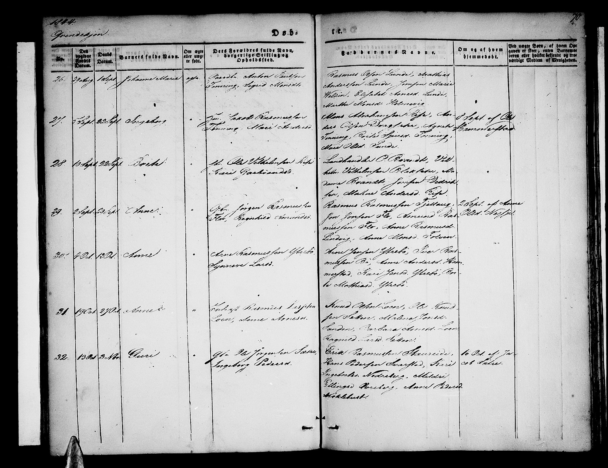 Stryn Sokneprestembete, SAB/A-82501: Parish register (official) no. A 1, 1832-1845, p. 70