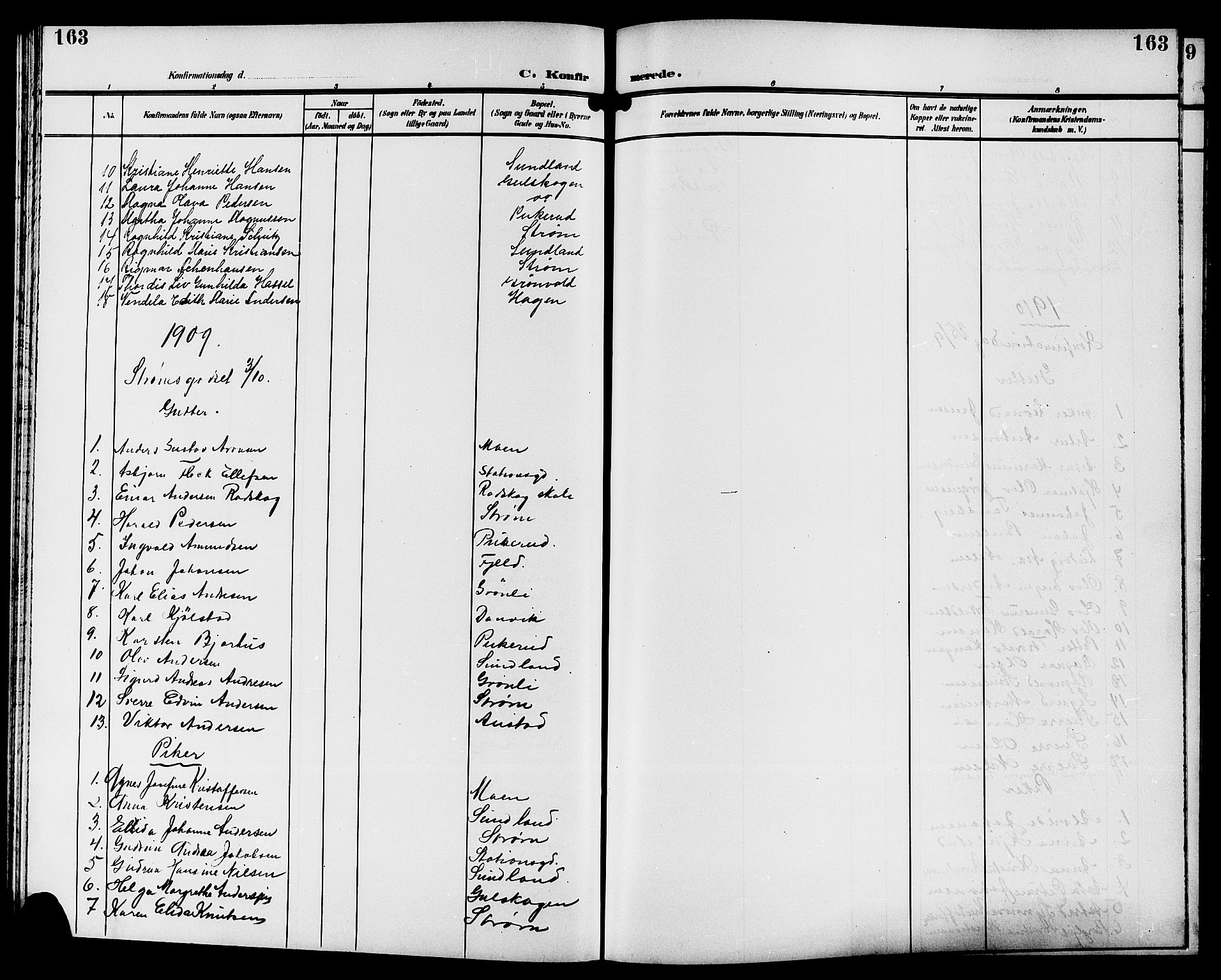 Strømsgodset kirkebøker, SAKO/A-324/G/Ga/L0002: Parish register (copy) no. 2, 1885-1910, p. 163
