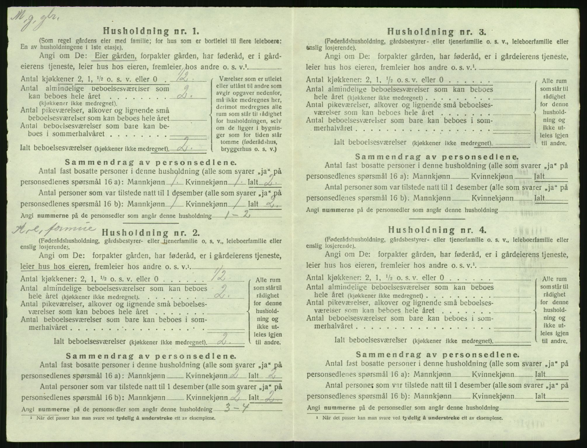 SAK, 1920 census for Øyestad, 1920, p. 207