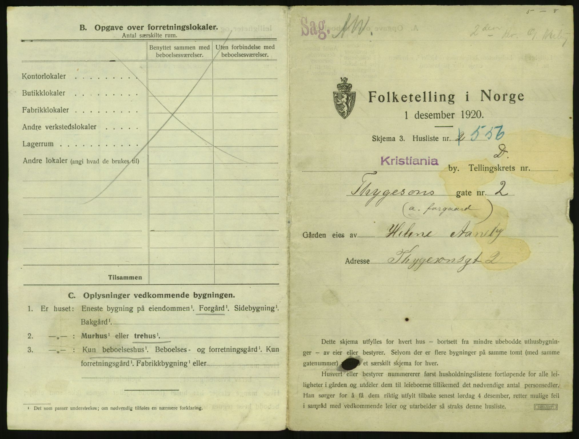 SAO, 1920 census for Kristiania, 1920, p. 113753